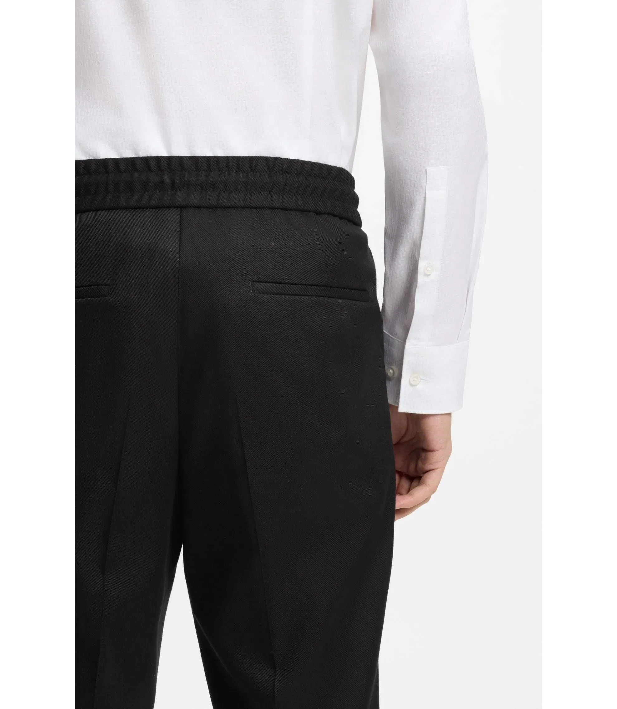 Hugo Slim Fit Trousers In Twill Fabric Black