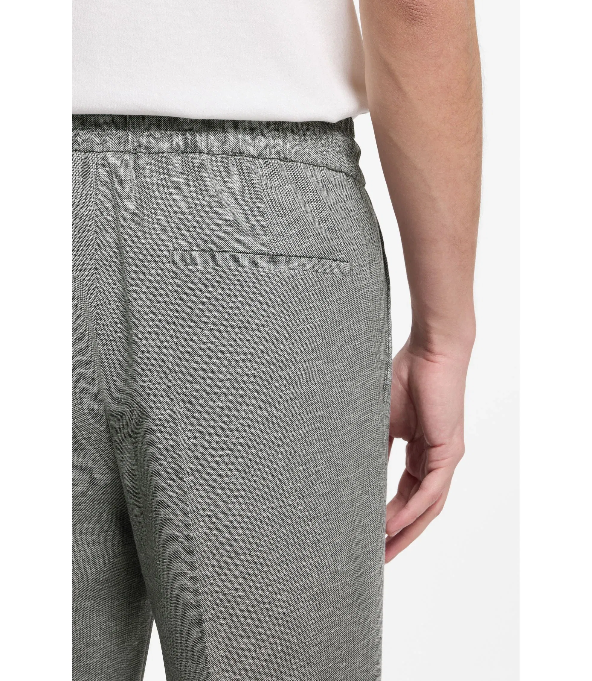 Hugo Slim Fit Trousers In Performance Sharkskin Dark Grey