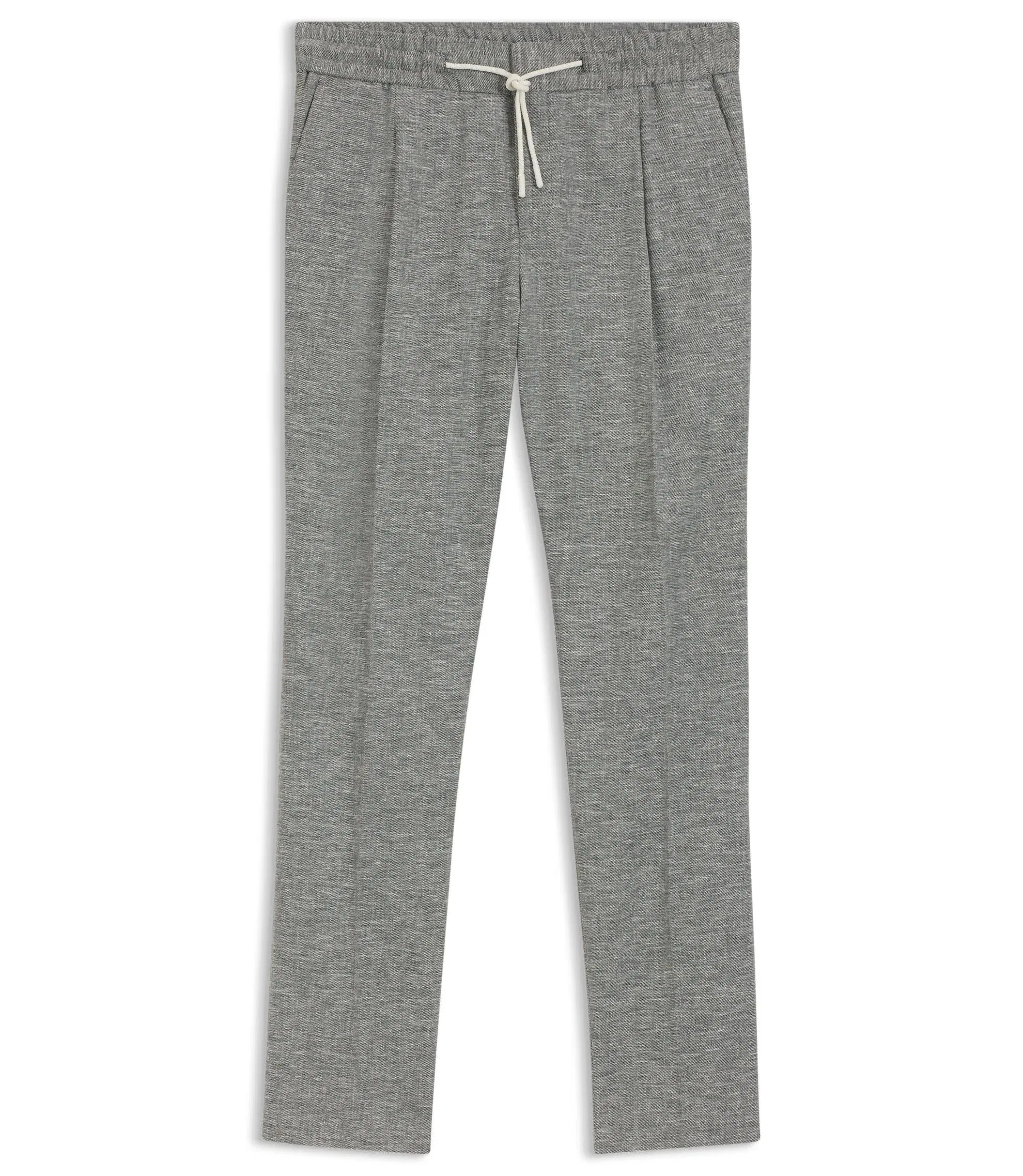 Hugo Slim Fit Trousers In Performance Sharkskin Dark Grey