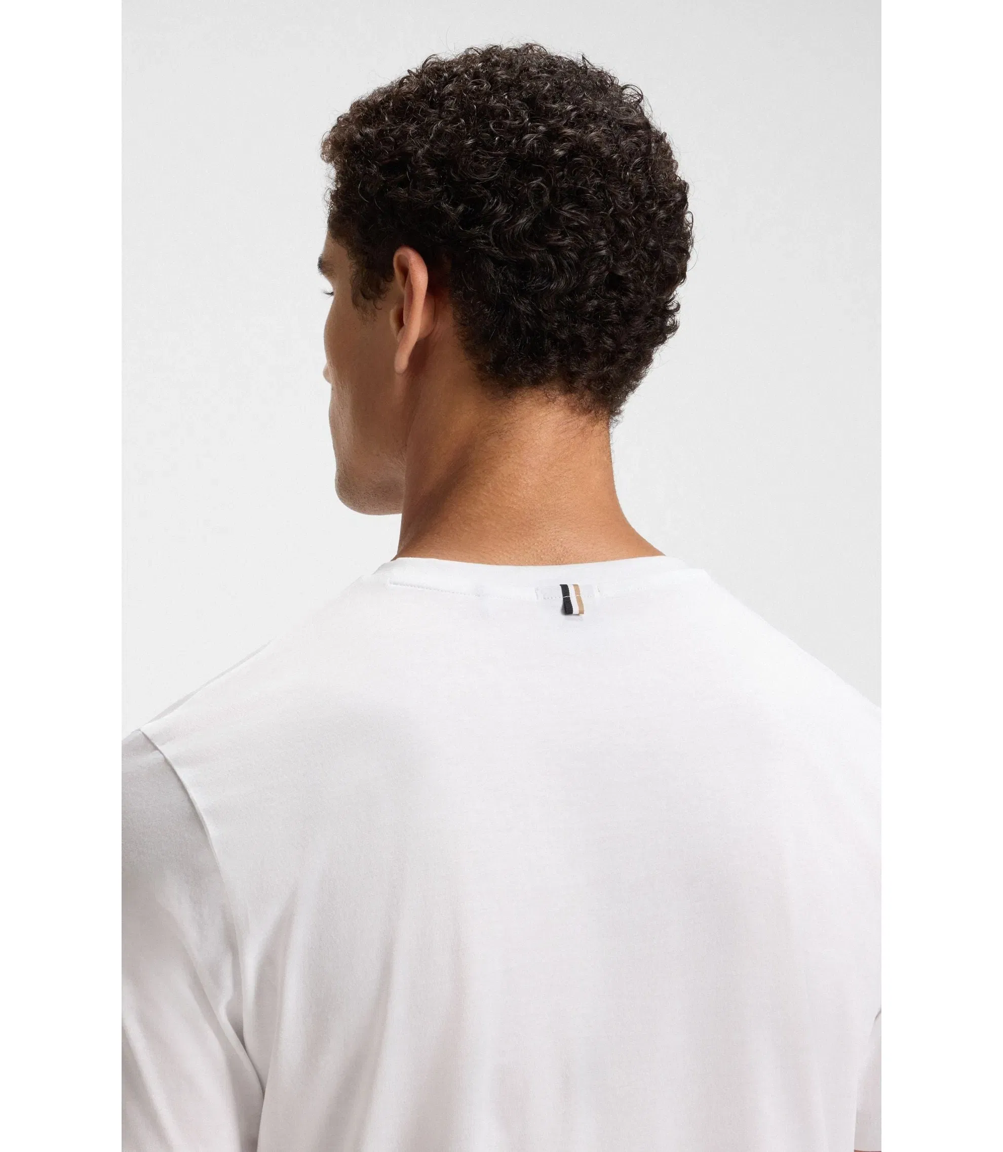 Boss Slim Fit Short Sleeved T-Shirt In Mercerised Cotton White