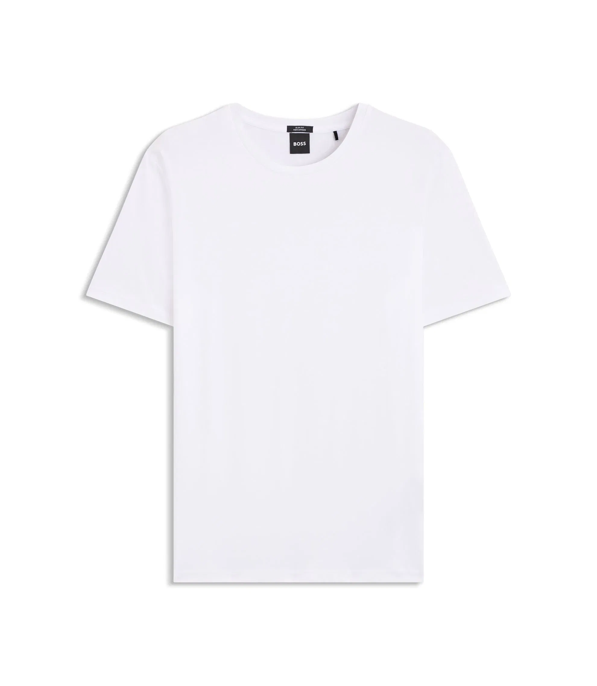 Boss Slim Fit Short Sleeved T-Shirt In Mercerised Cotton White