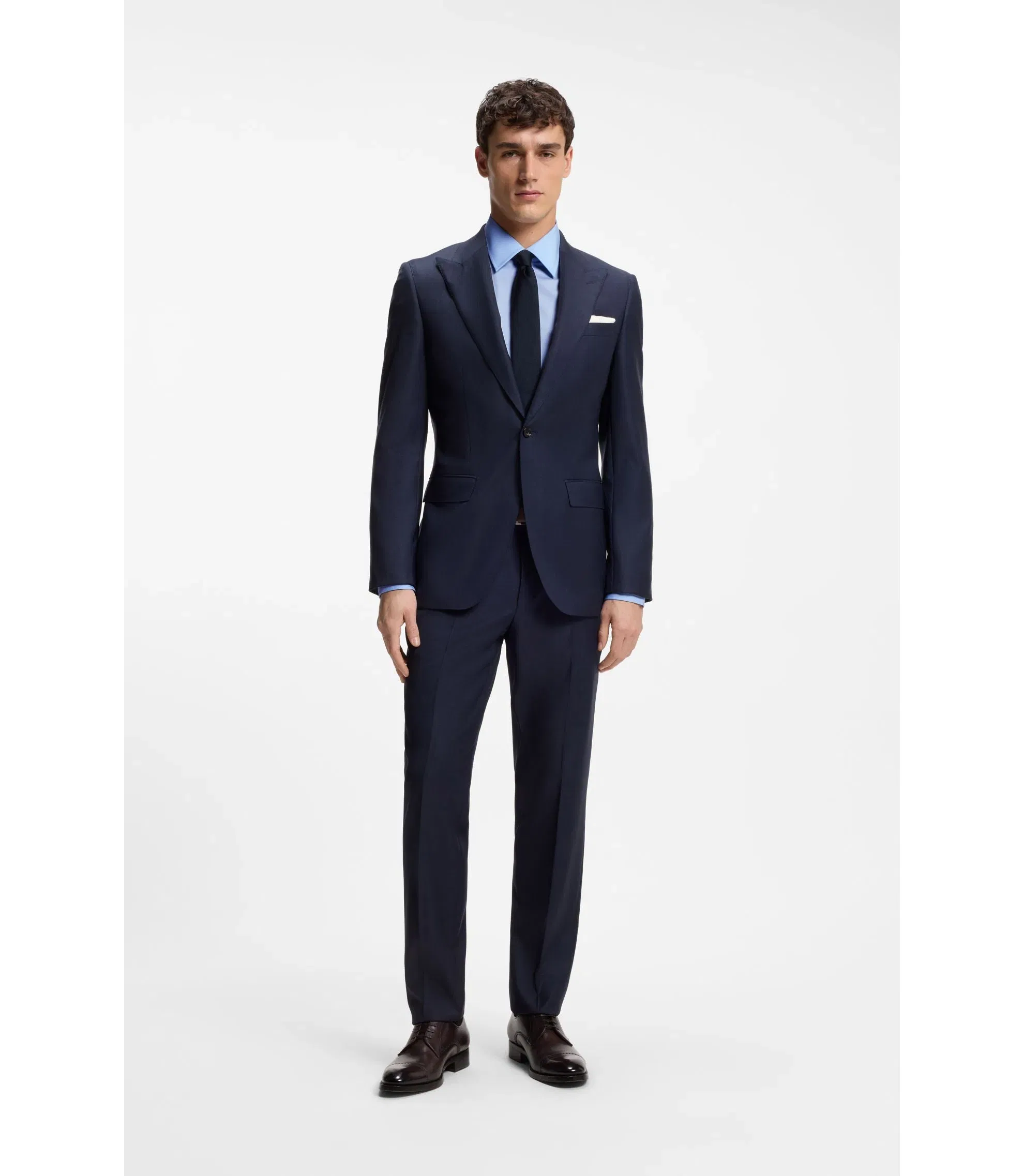 Boss Slim Fit Shirt In Stretch Cotton Blend Poplin Light Blue