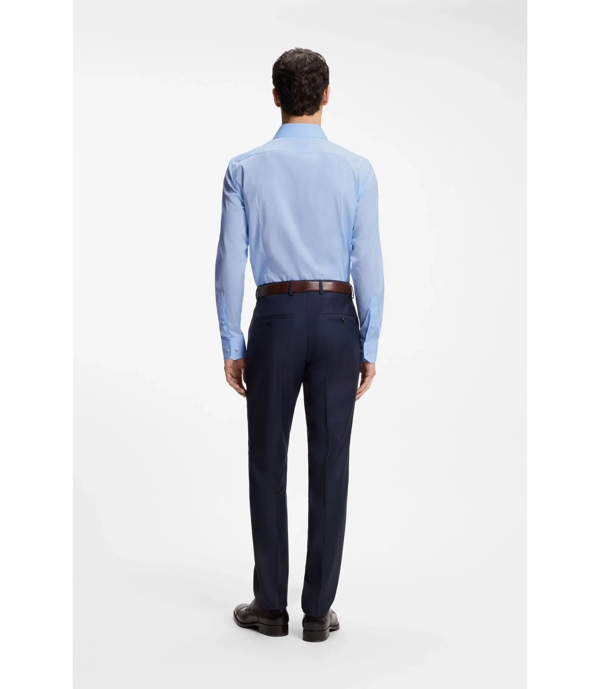 Boss Slim Fit Shirt In Stretch Cotton Blend Poplin Light Blue