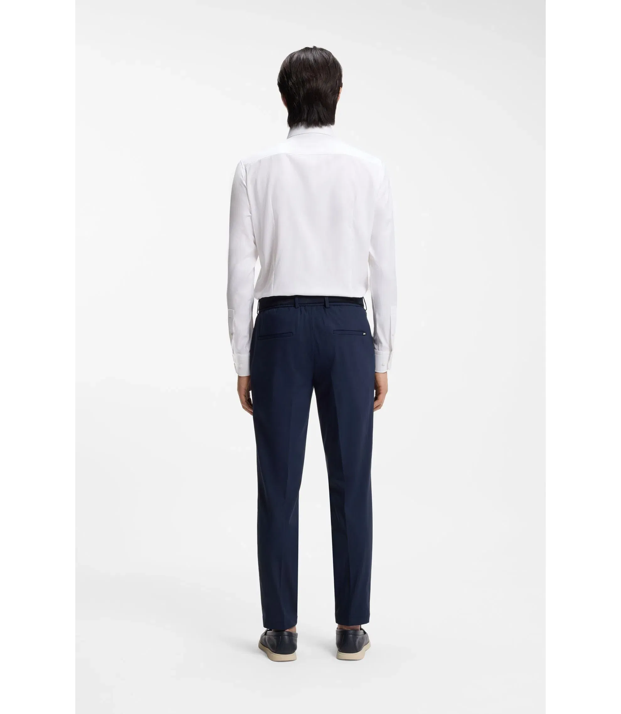 Boss Slim Fit Shirt In Performance Stretch Twill White