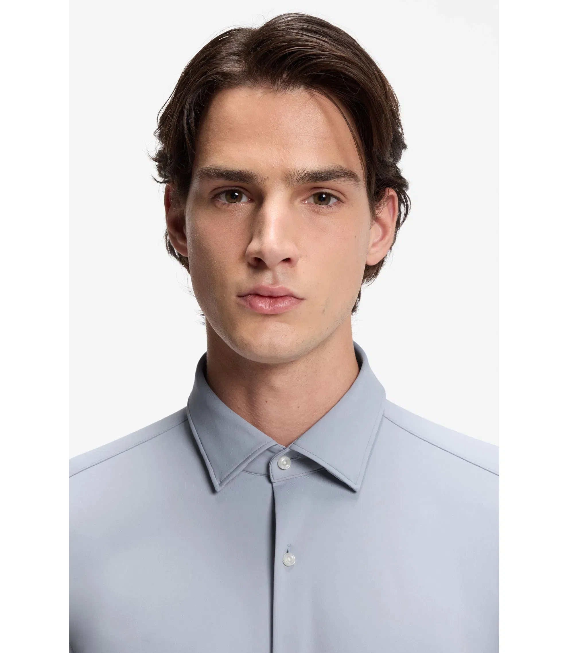 Hugo Slim Fit Shirt In Performance Stretch Jersey Purple
