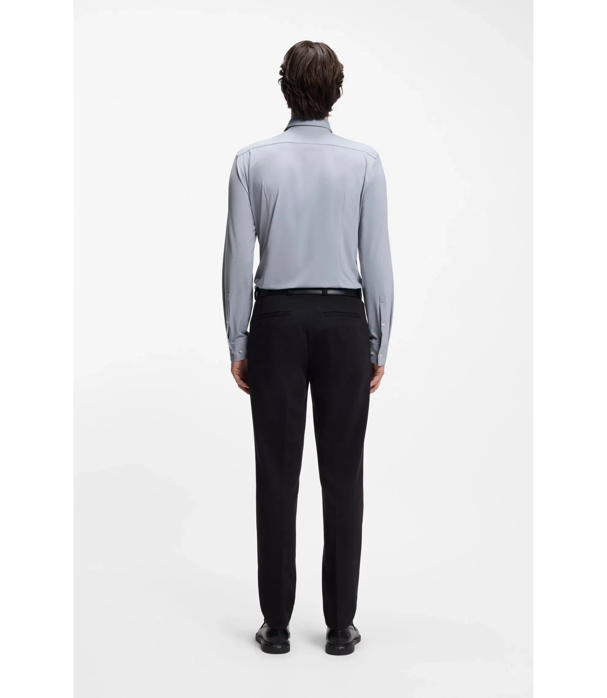 Hugo Slim Fit Shirt In Performance Stretch Jersey Purple
