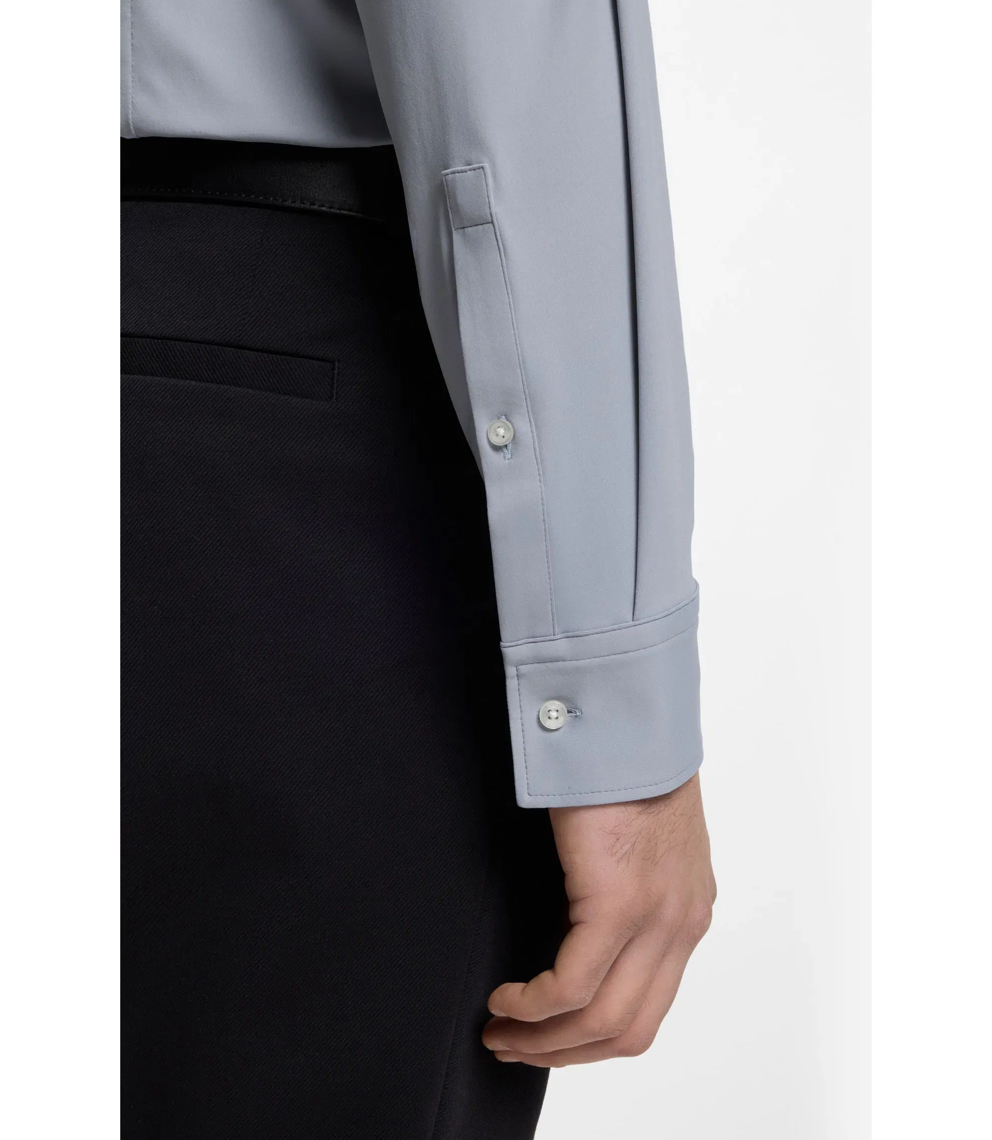 Hugo Slim Fit Shirt In Performance Stretch Jersey Purple