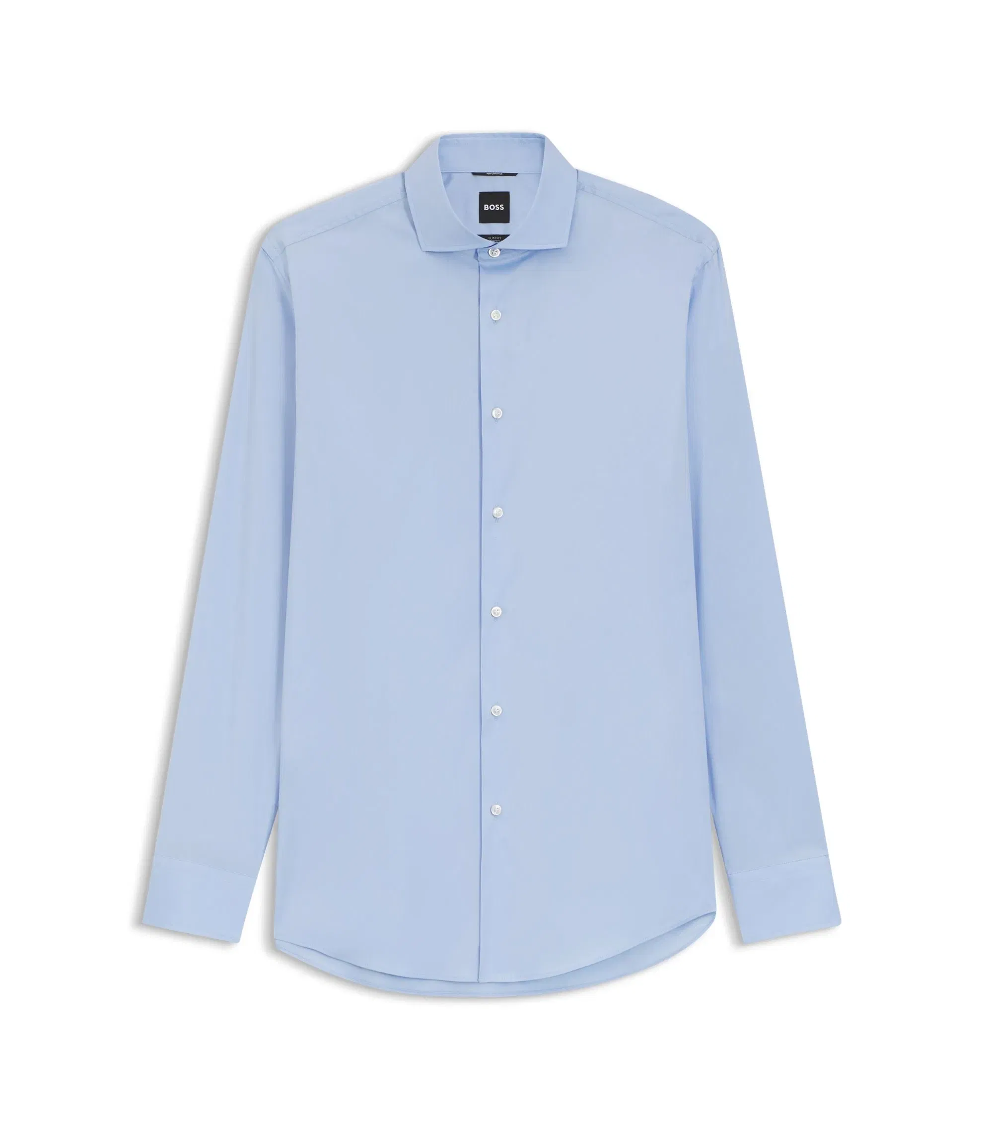 Boss Slim Fit Shirt In Easy Iron Cotton Blend Poplin Light Blue