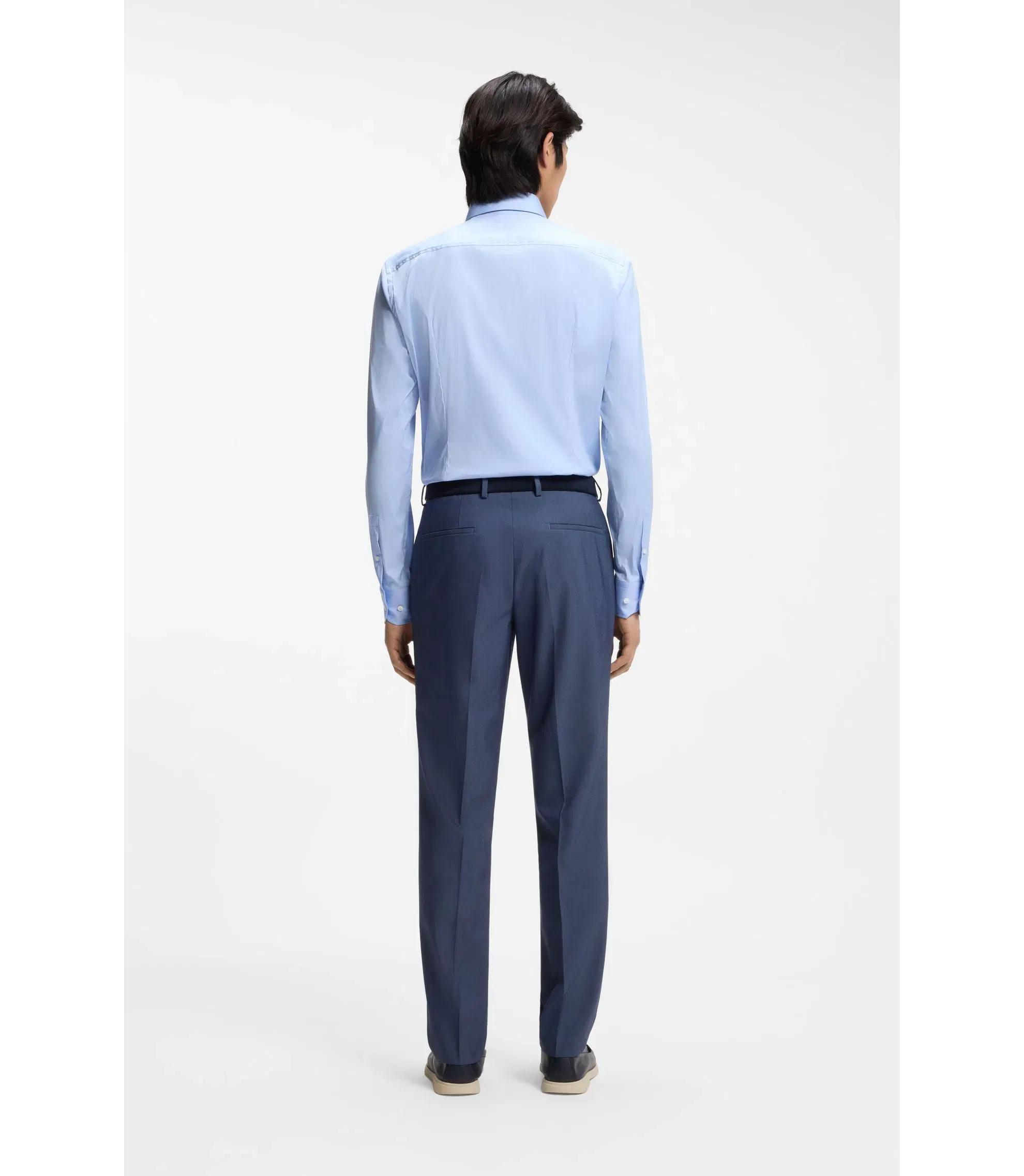 Boss Slim Fit Shirt In Easy Iron Cotton Blend Poplin Light Blue