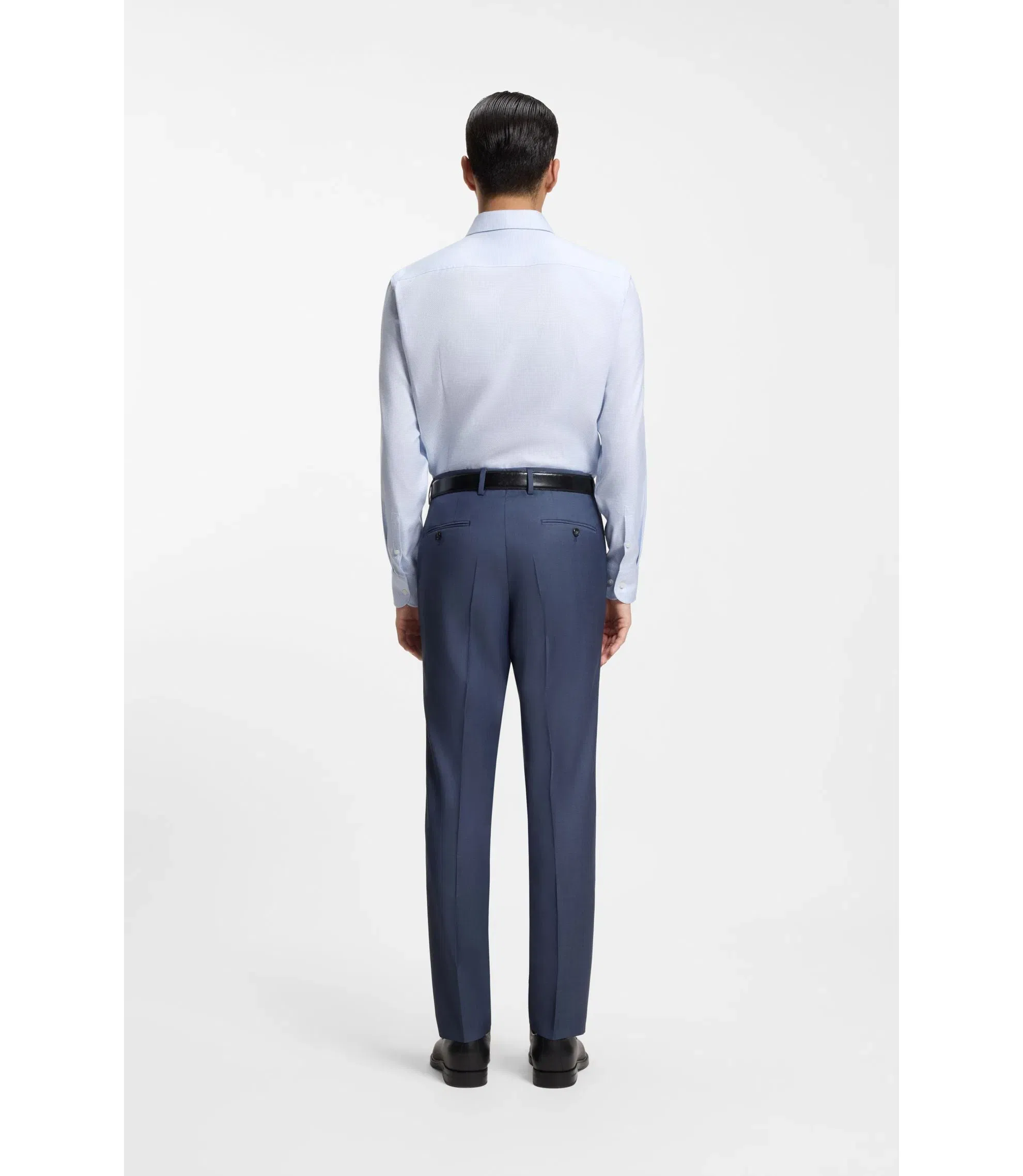 Boss Slim Fit Shirt In Cotton Twill Light Blue