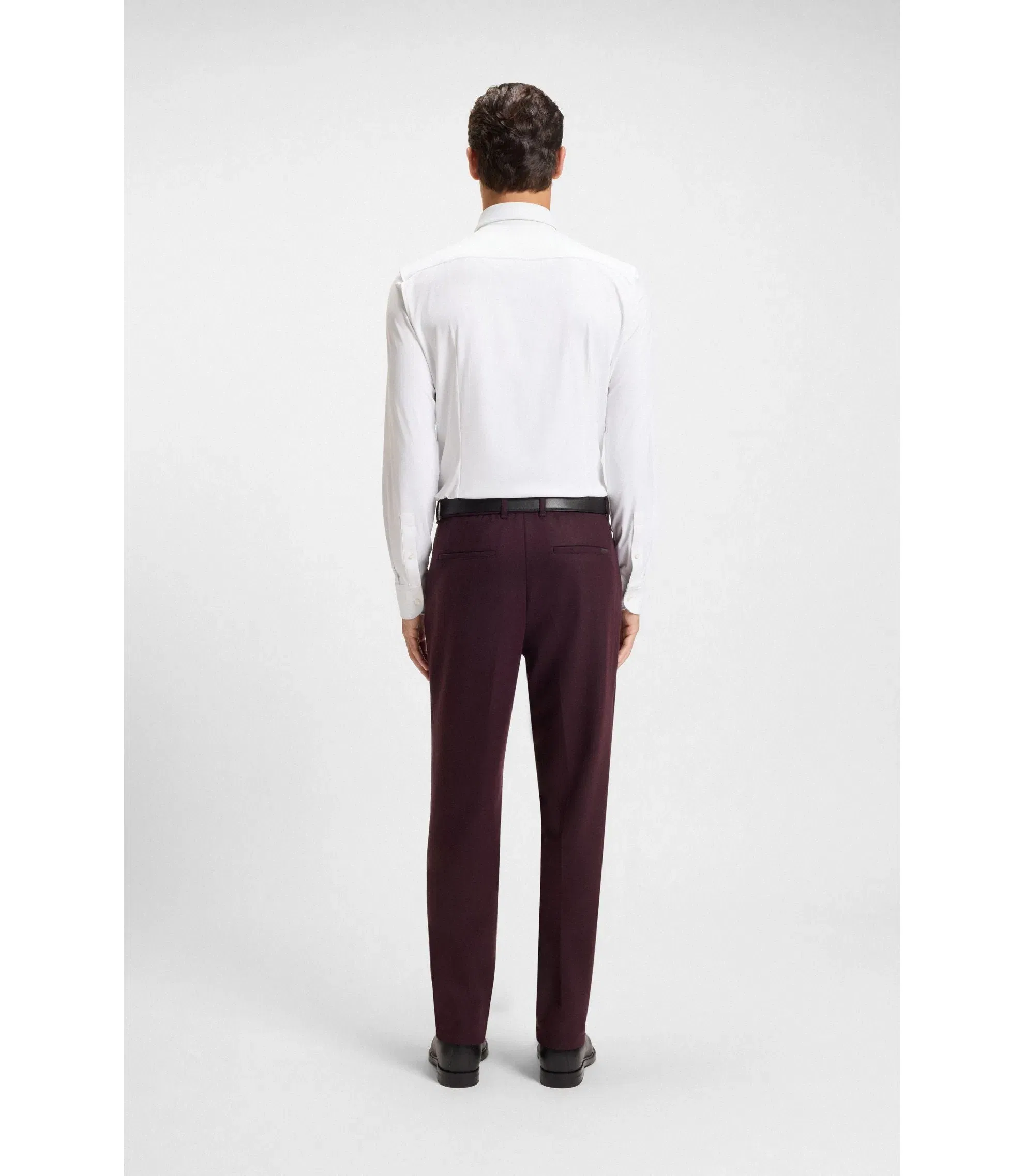Boss Slim Fit Shirt In Brushed Stretch Flannel White