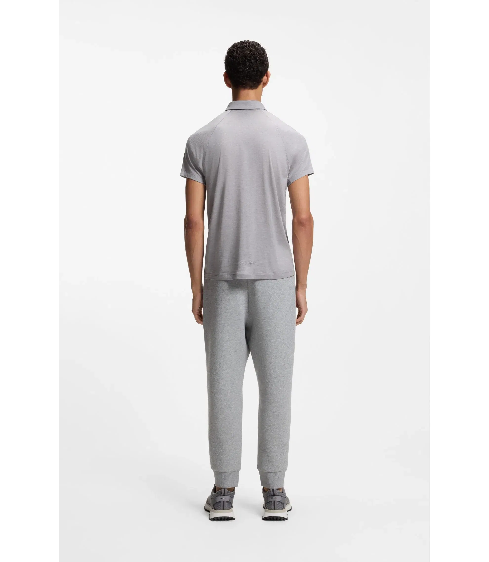 Boss Slim Fit Polo Shirt With Temperature Regulating Performance Light Grey