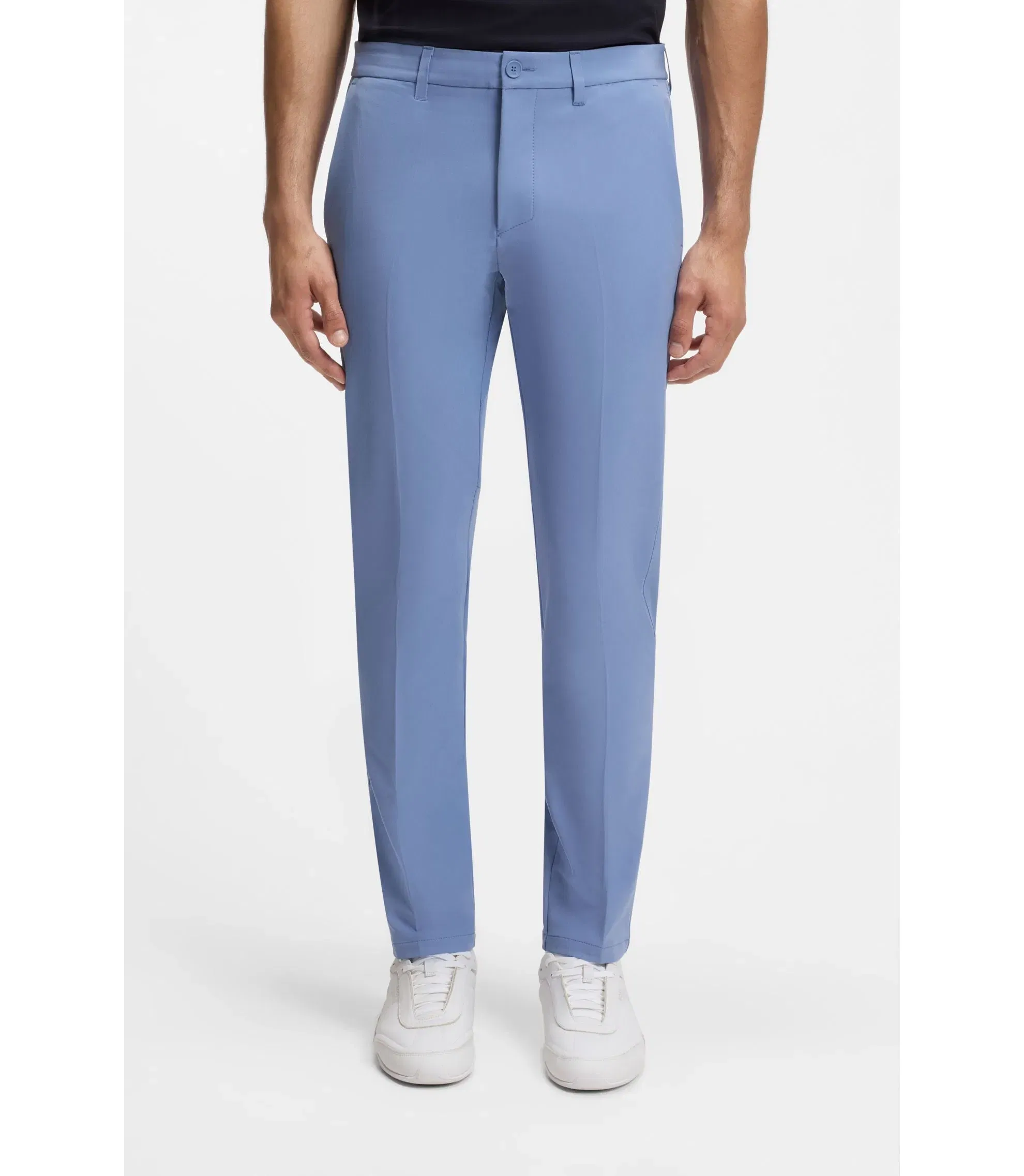 Boss Slim Fit Pants In Water Repellent Stretch Fabric Light Blue