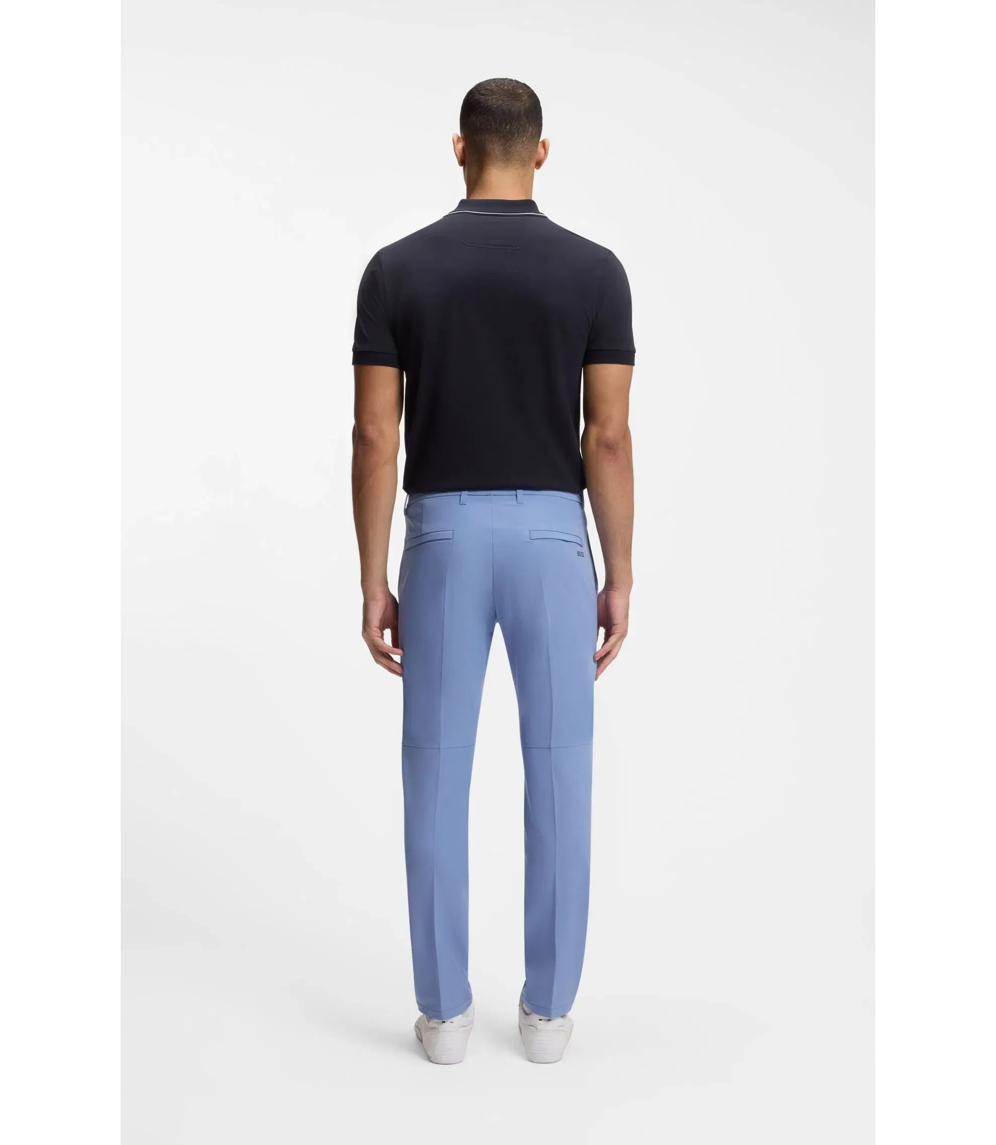 Boss Slim Fit Pants In Water Repellent Stretch Fabric Light Blue