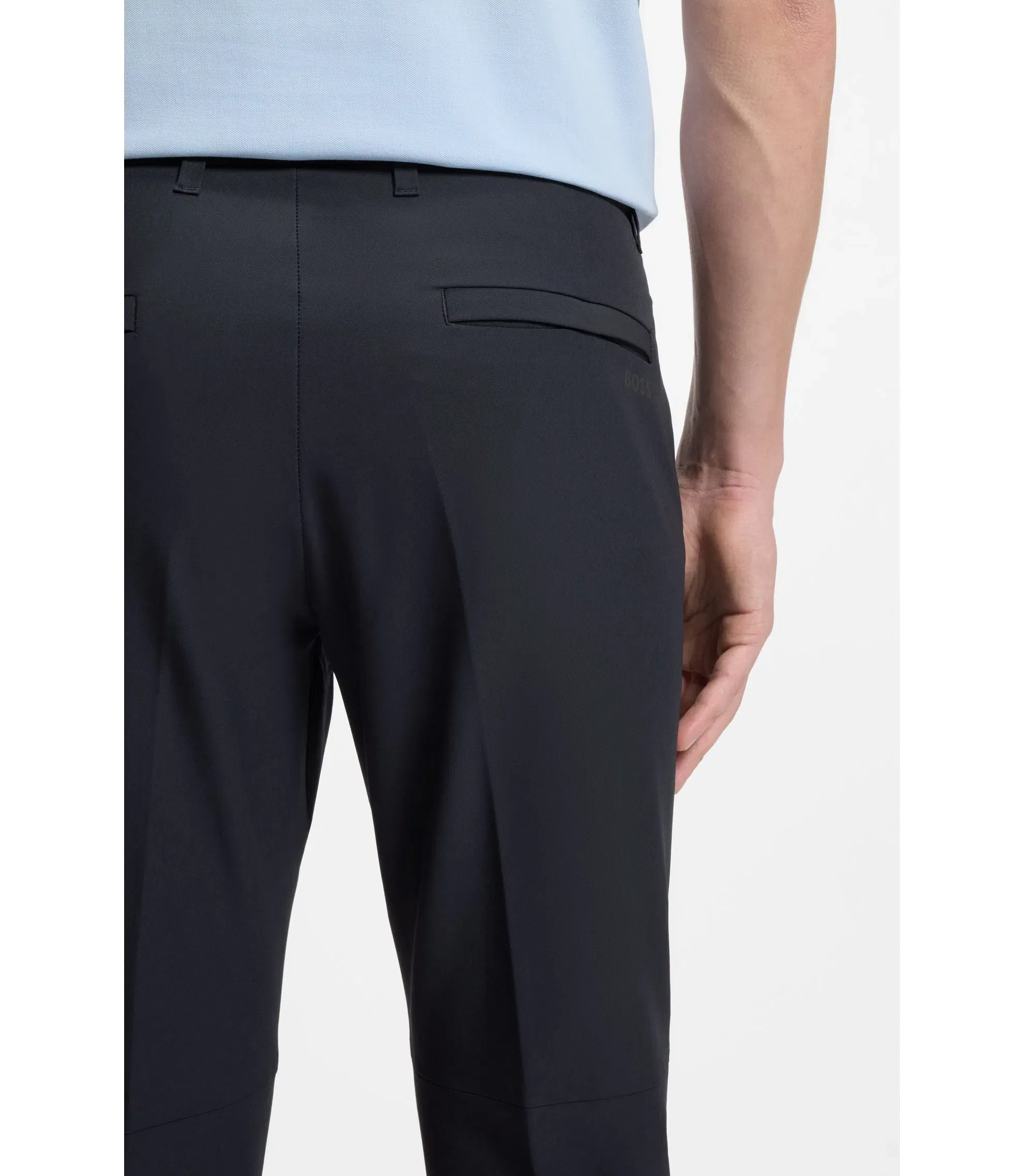 Boss Slim Fit Pants In Water Repellent Stretch Fabric Dark Blue