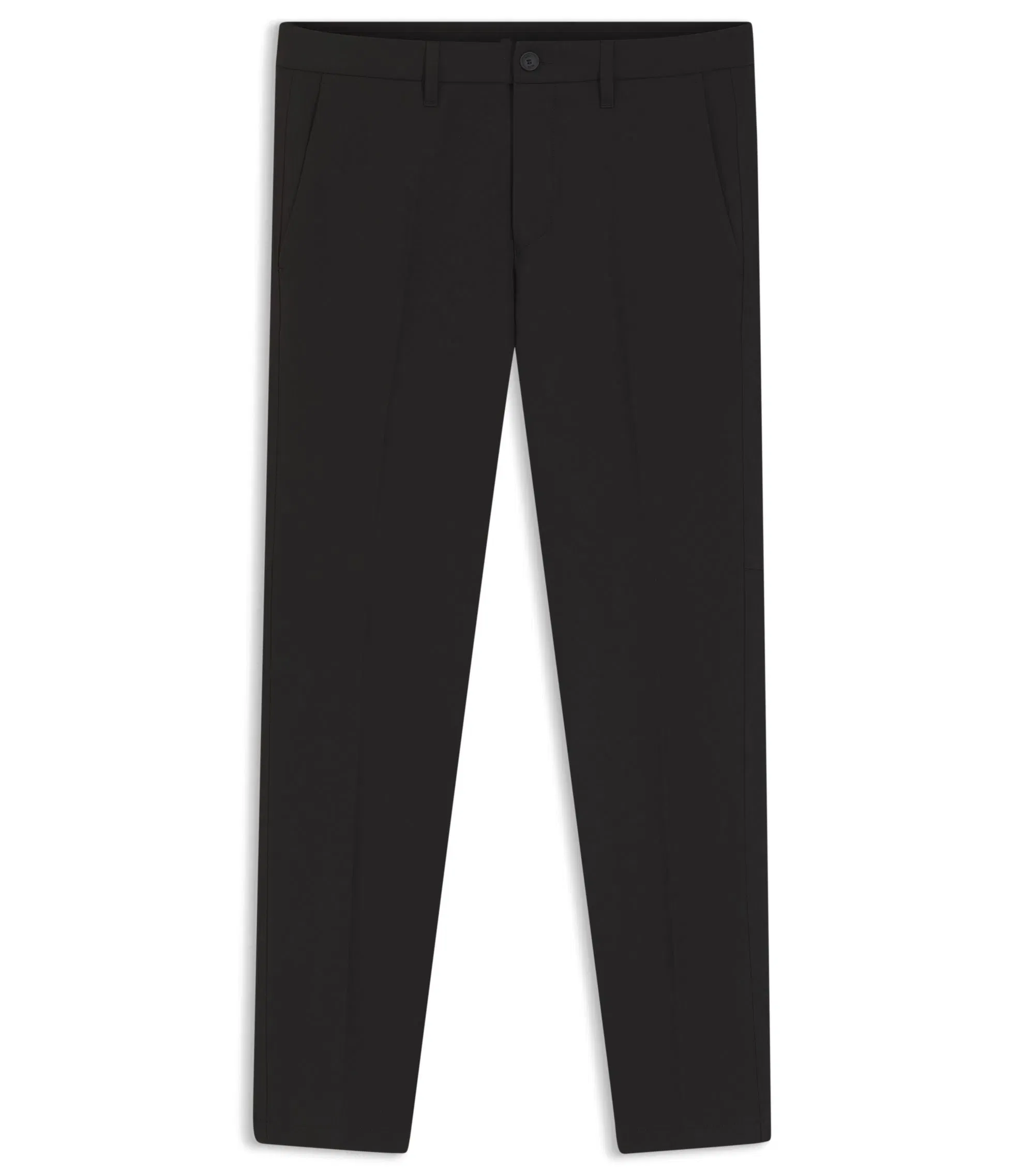 Boss Slim Fit Pants In Water Repellent Stretch Fabric Black