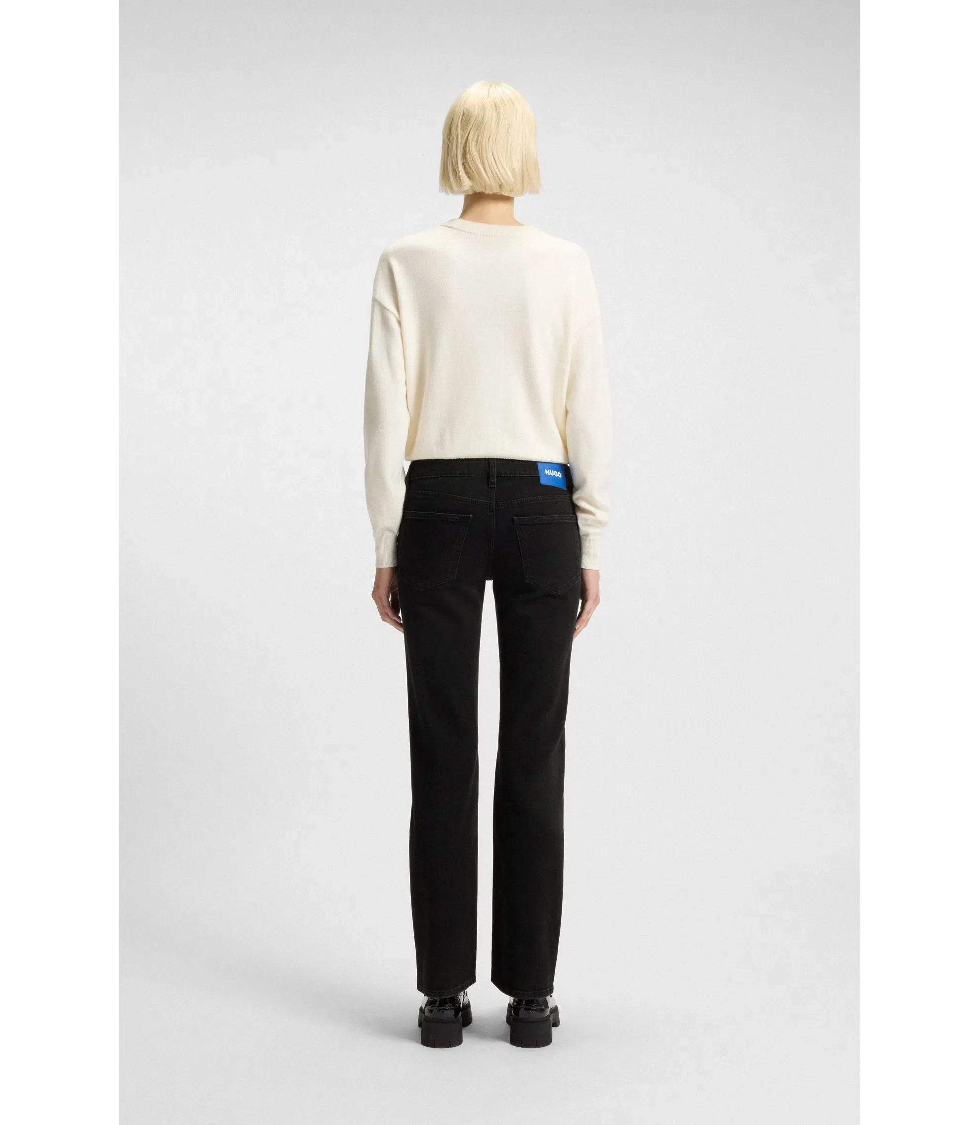 Hugo Slim Fit Jeans With Rhinestone Logos Black Women's