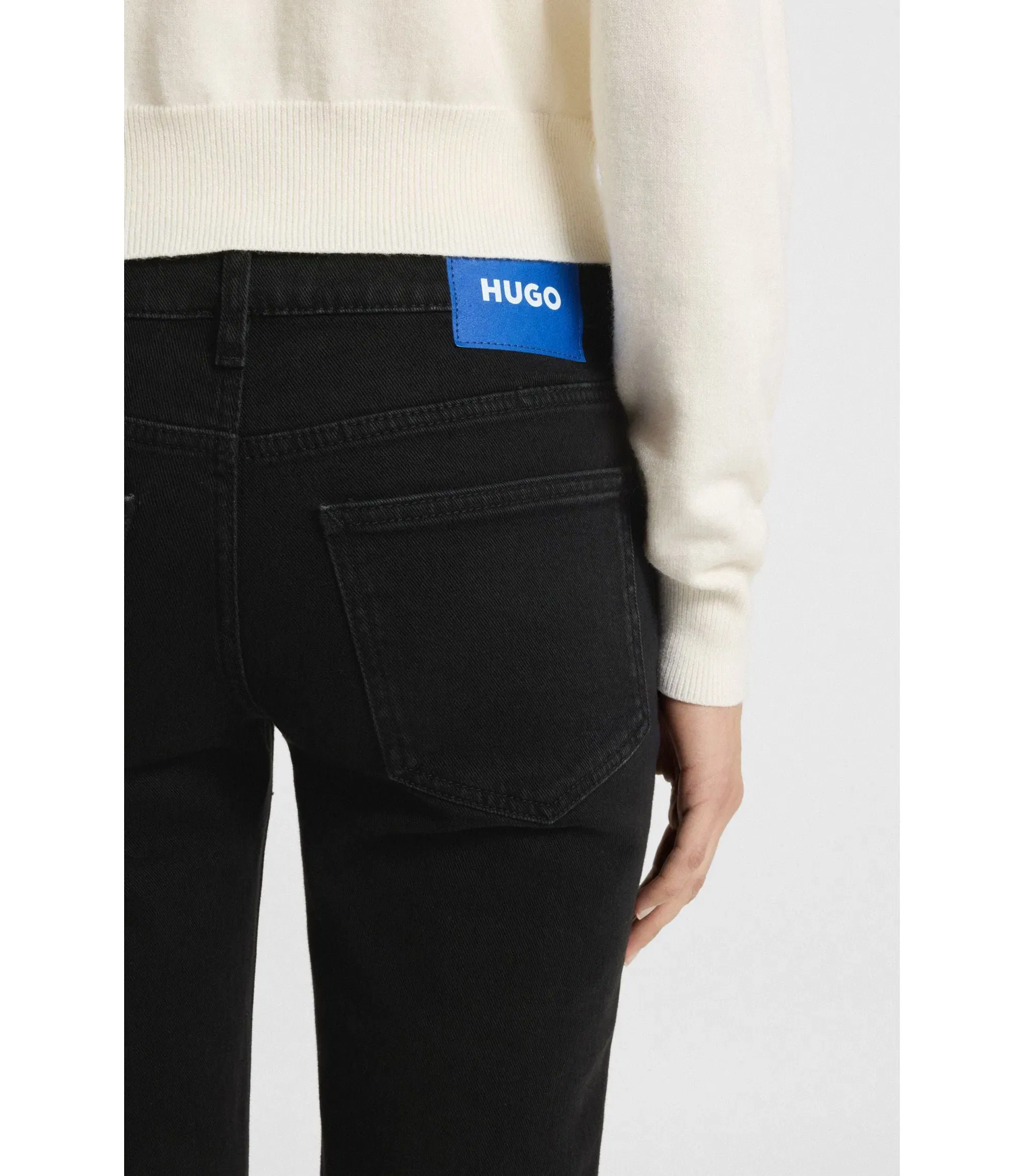 Hugo Slim Fit Jeans With Rhinestone Logos Black Women's