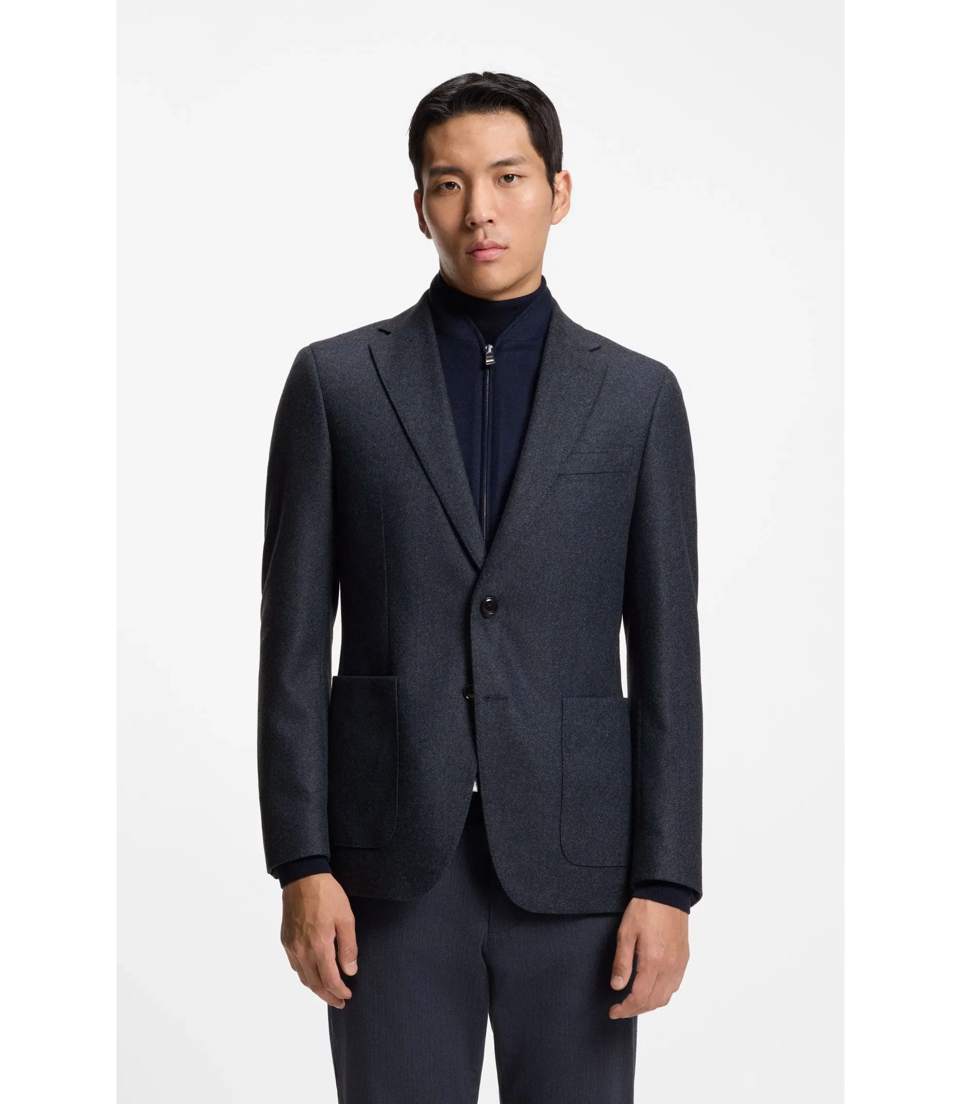 Boss Slim Fit Jacket With Integrated Bib Dark Blue