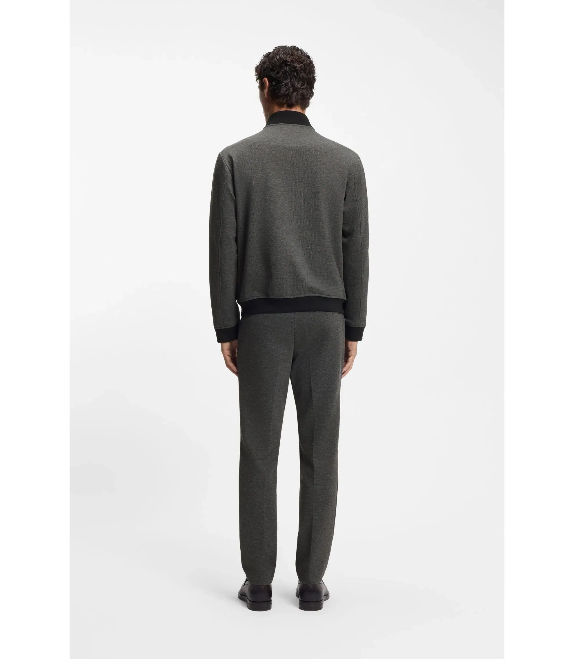 Boss Slim Fit Jacket In Wrinkle Resistant Fabric Silver