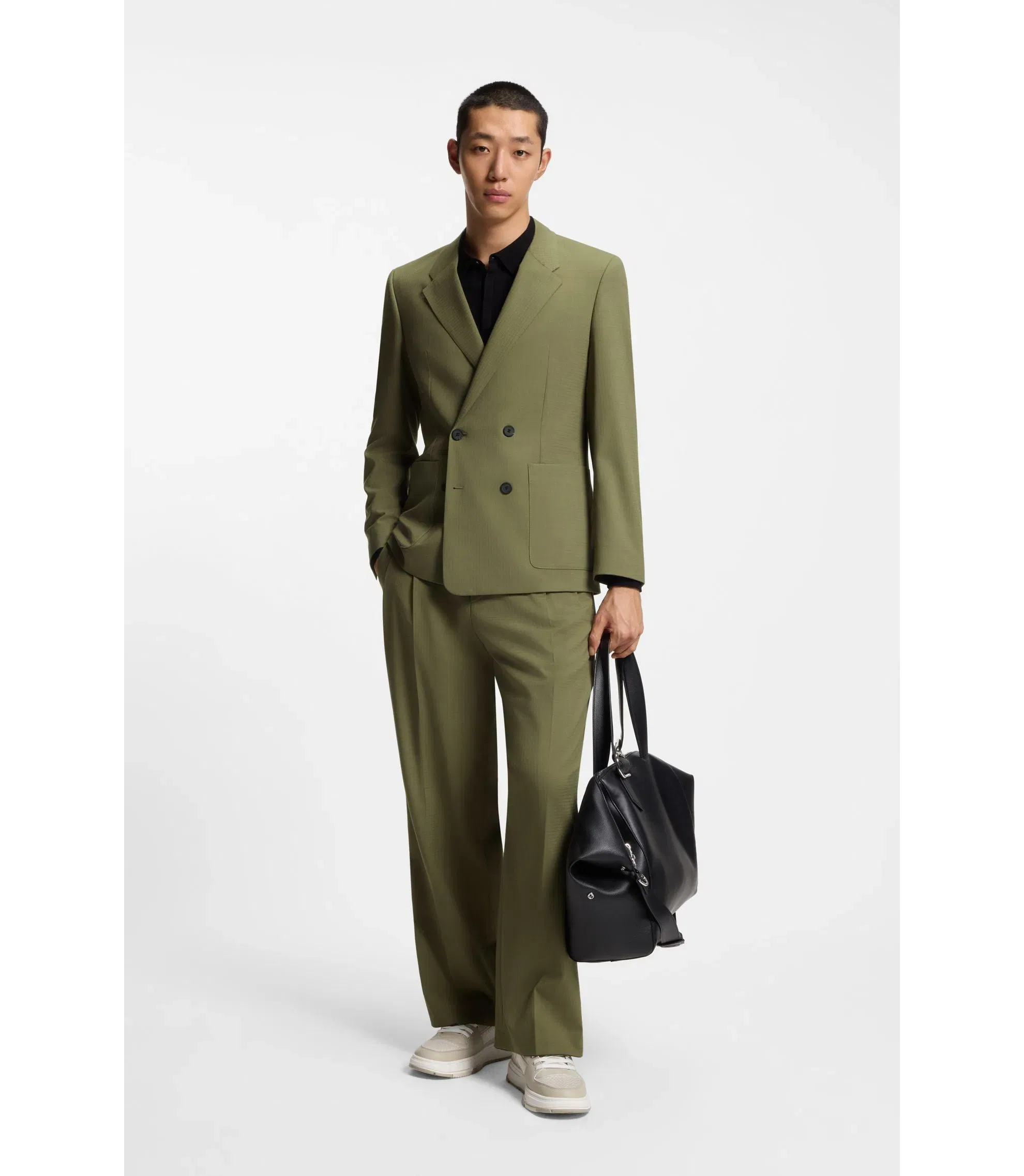 Hugo Slim Fit Jacket In Stretch Ripstop Light Green