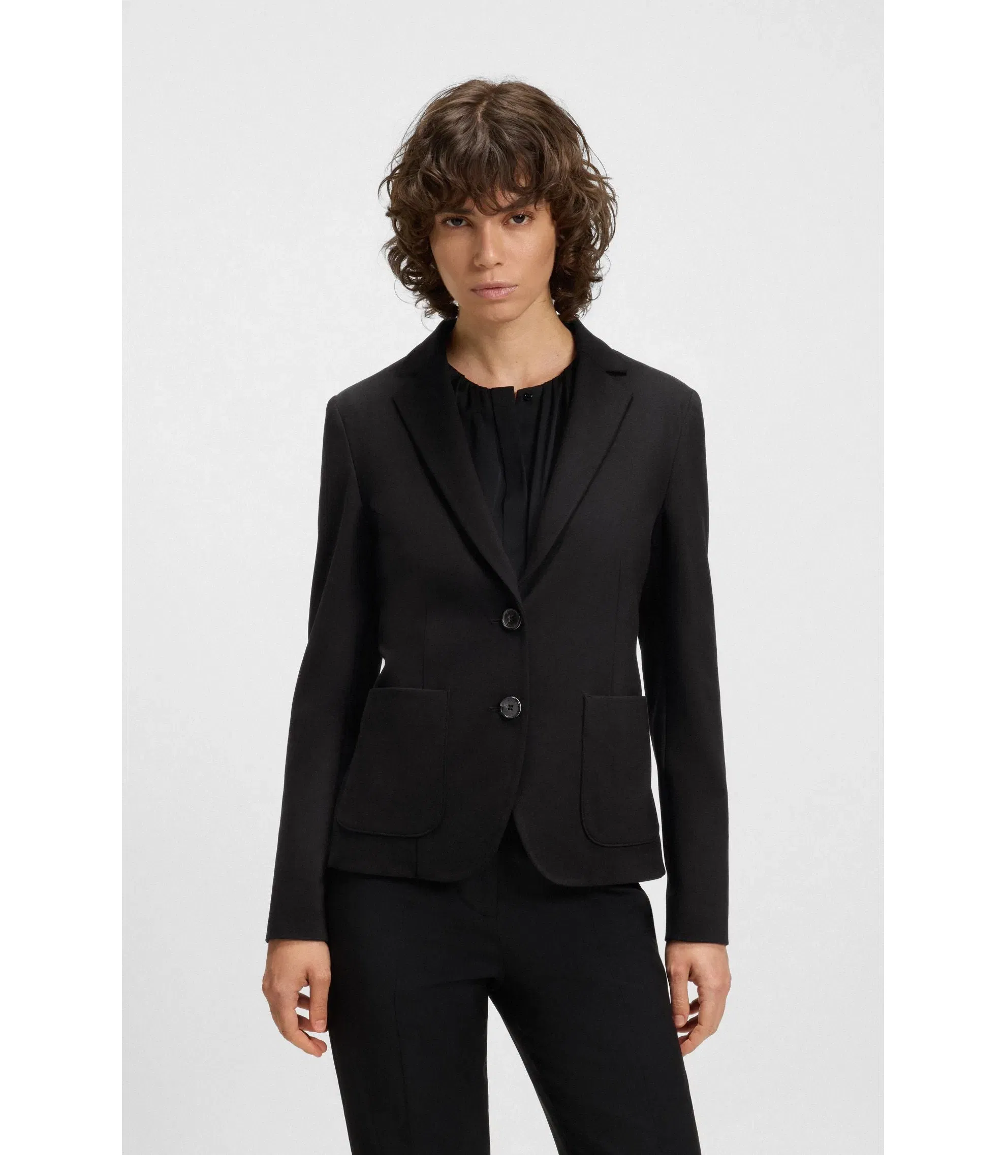 Boss Slim Fit Jacket In Stretch Fabric Black Women's