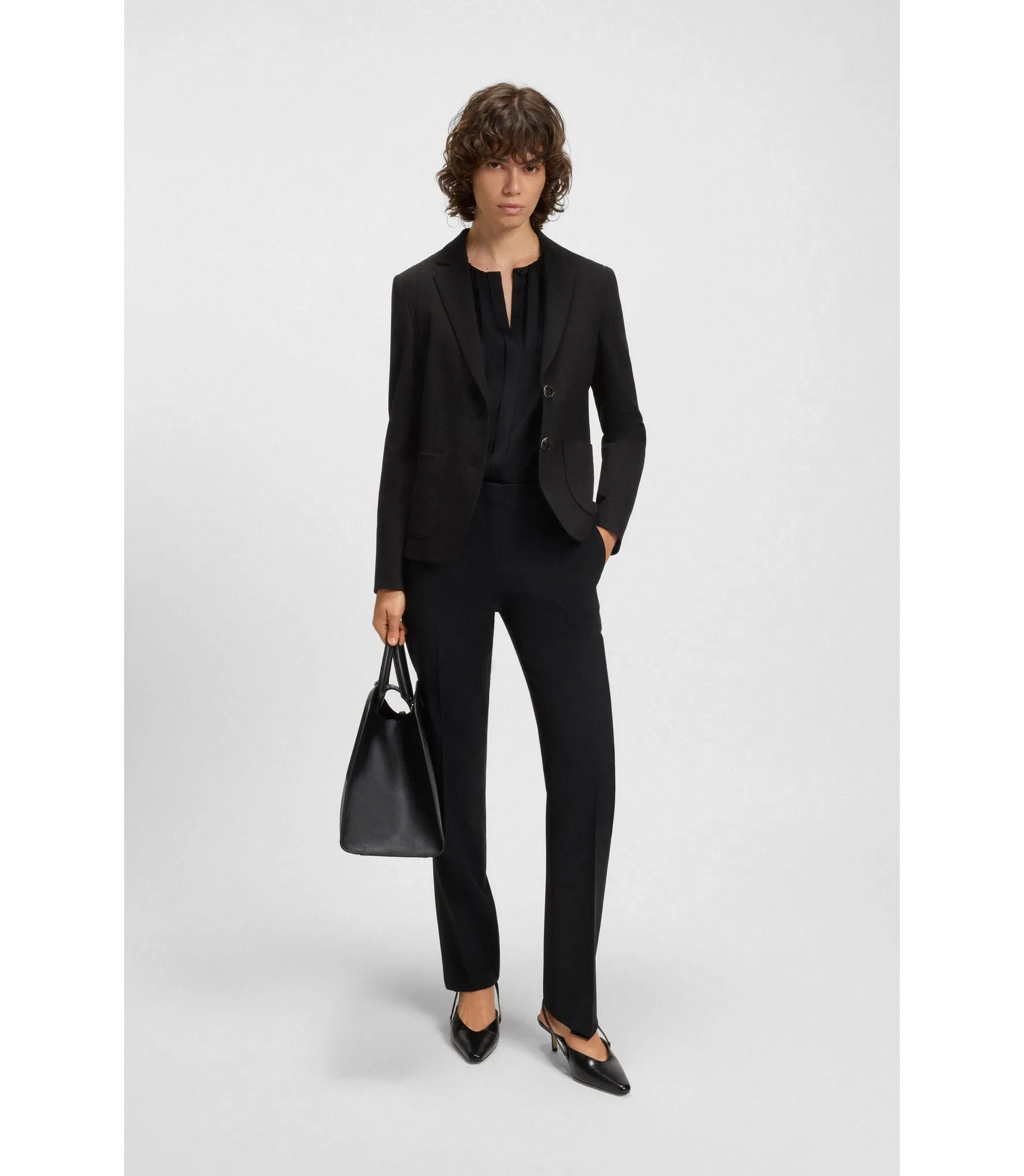 Boss Slim Fit Jacket In Stretch Fabric Black Women's