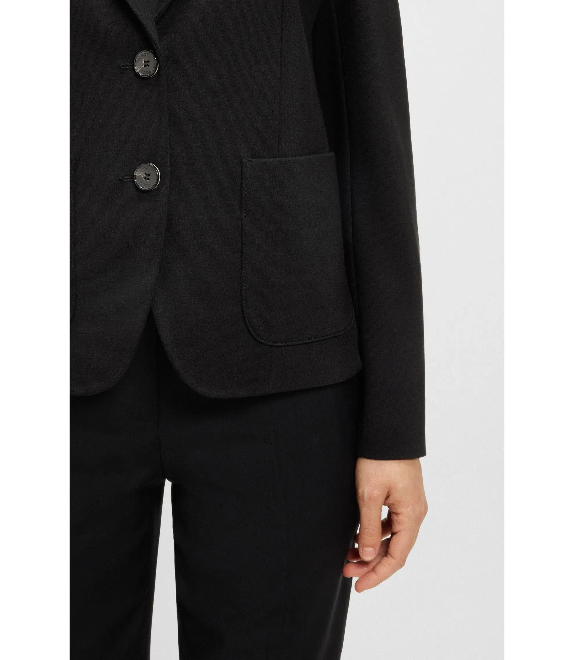 Boss Slim Fit Jacket In Stretch Fabric Black Women's
