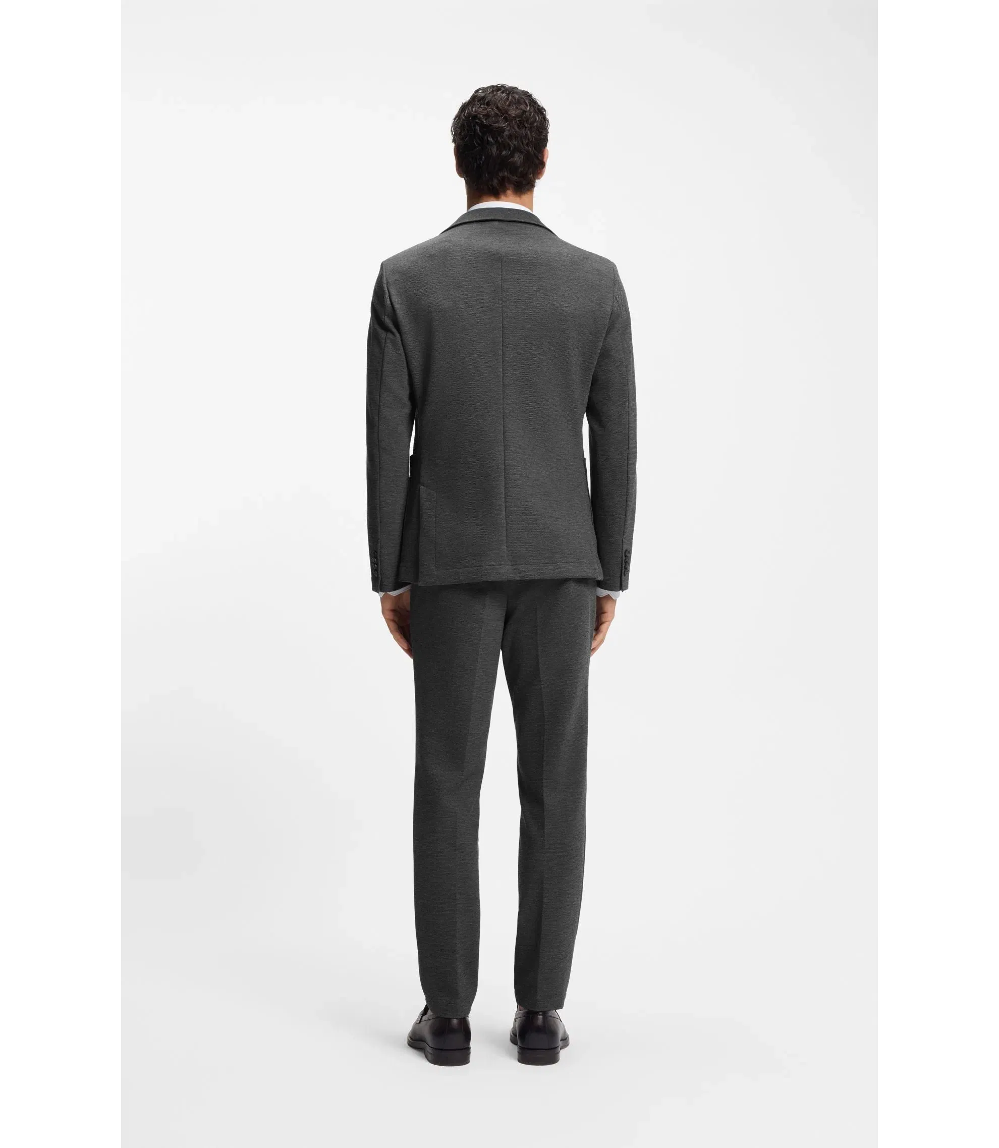 Boss Slim Fit Jacket In Performance Stretch Fabric Silver