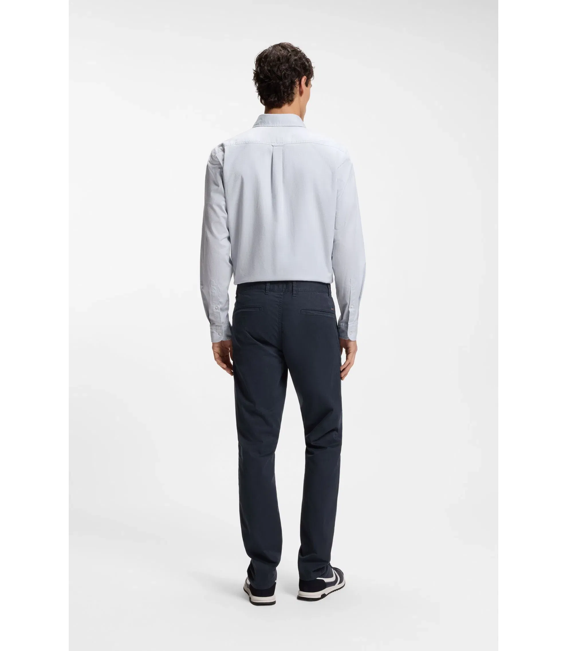 Boss Slim Fit Chinos In Printed Stretch Cotton Twill Light Blue