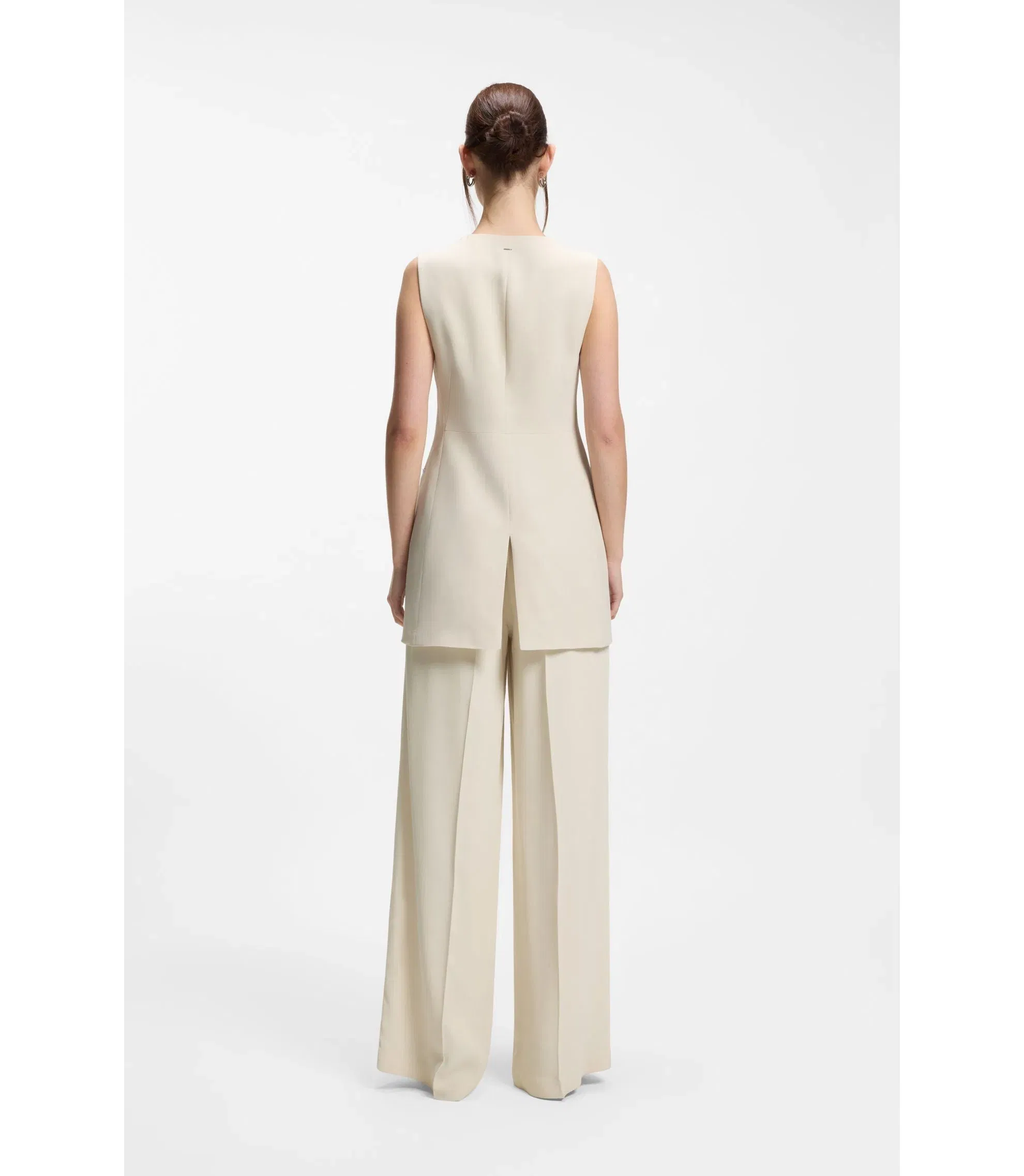 Boss Slim Fit Blazer With Sleeveless Styling White Women's