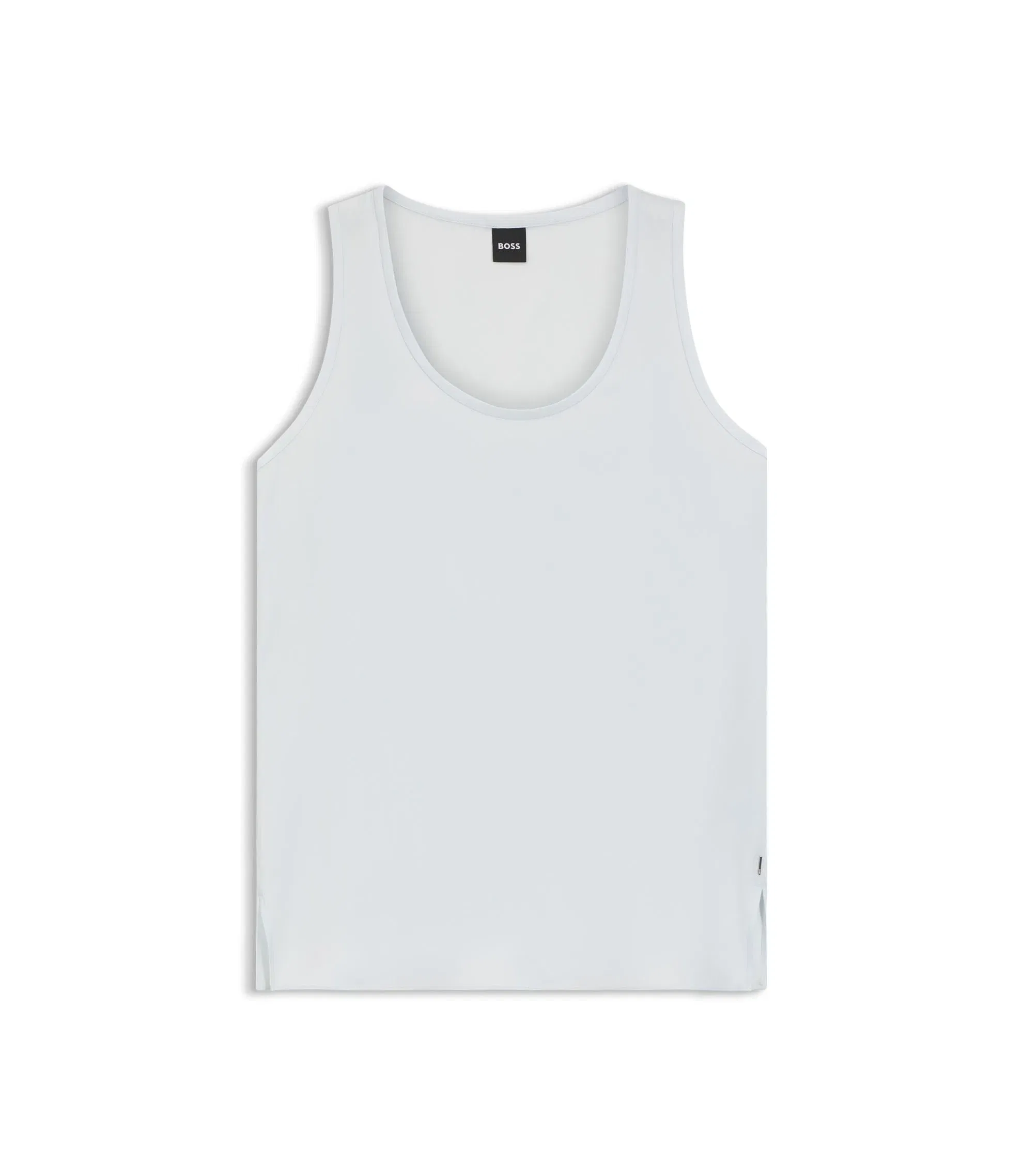 Boss Sleeveless Top In Stretch Silk Light Blue Women's
