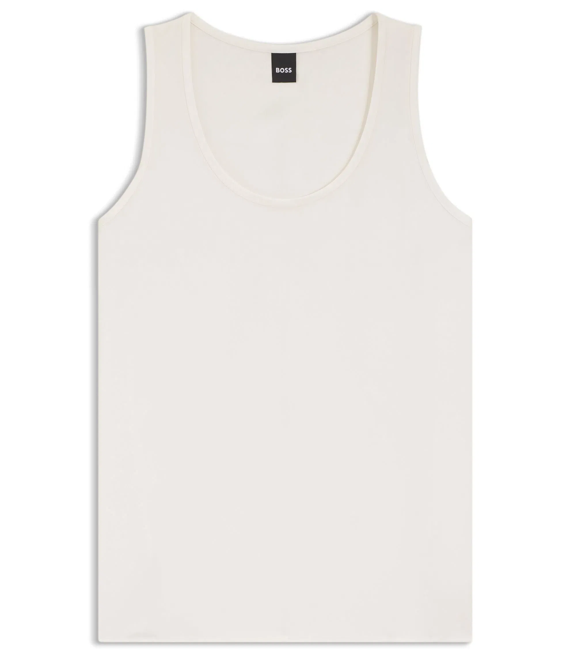 Boss Sleeveless Top In Stretch Silk White Women's
