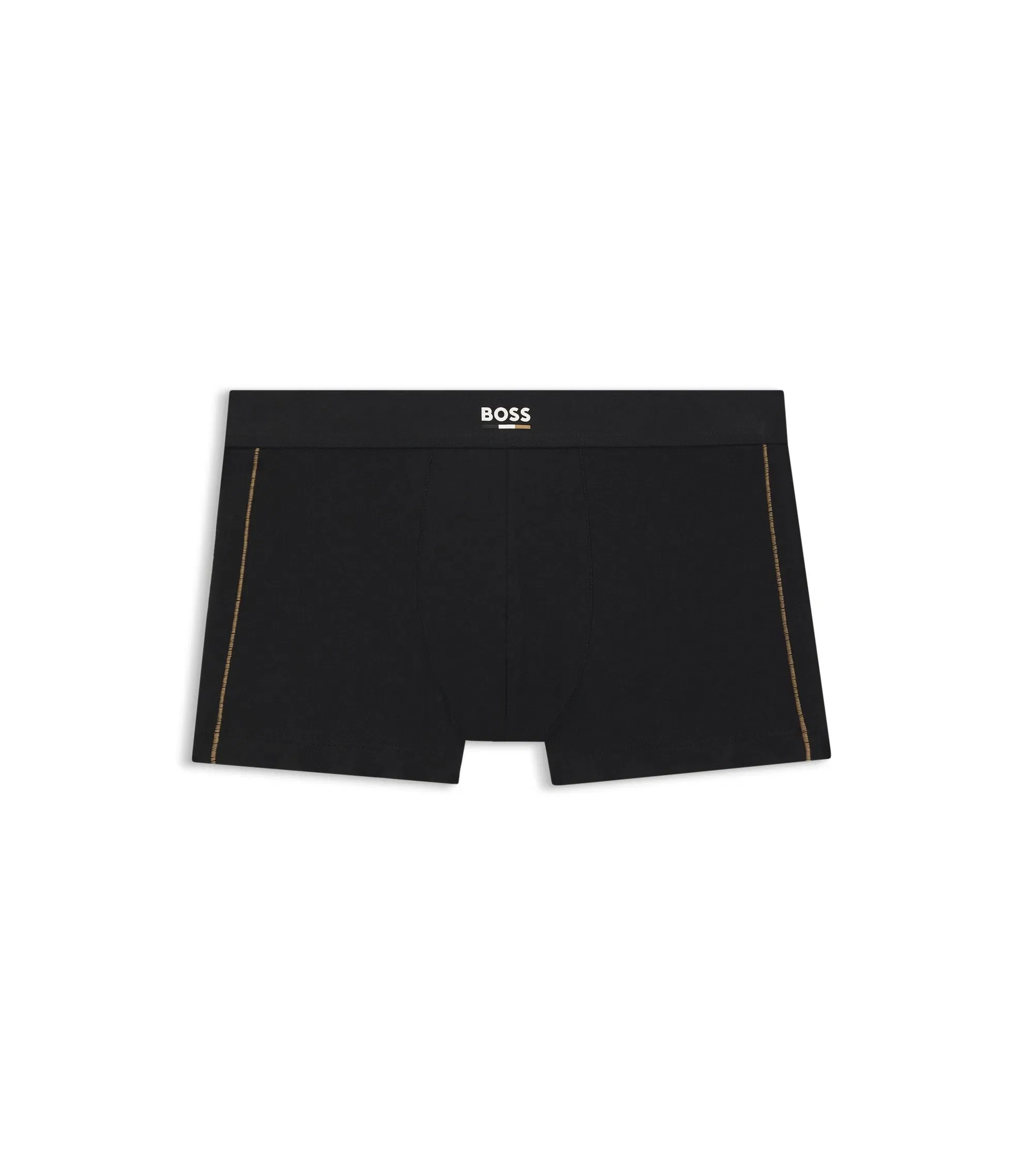 Boss Seam Stitching Trunks In Stretch Cotton Black