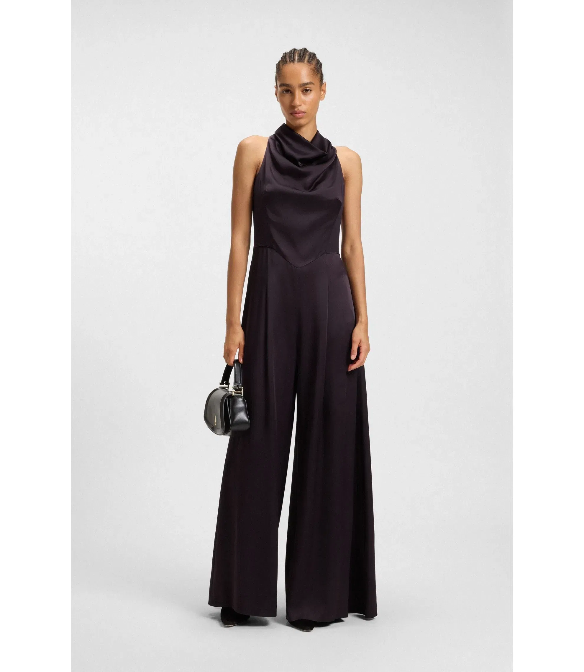 Boss Sabl Jumpsuit With Draped Neckline Light Purple Women's