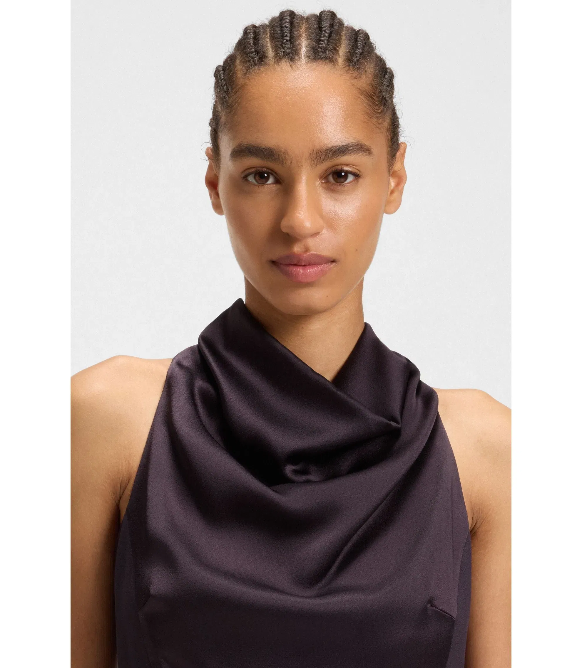 Boss Sabl Jumpsuit With Draped Neckline Light Purple Women's