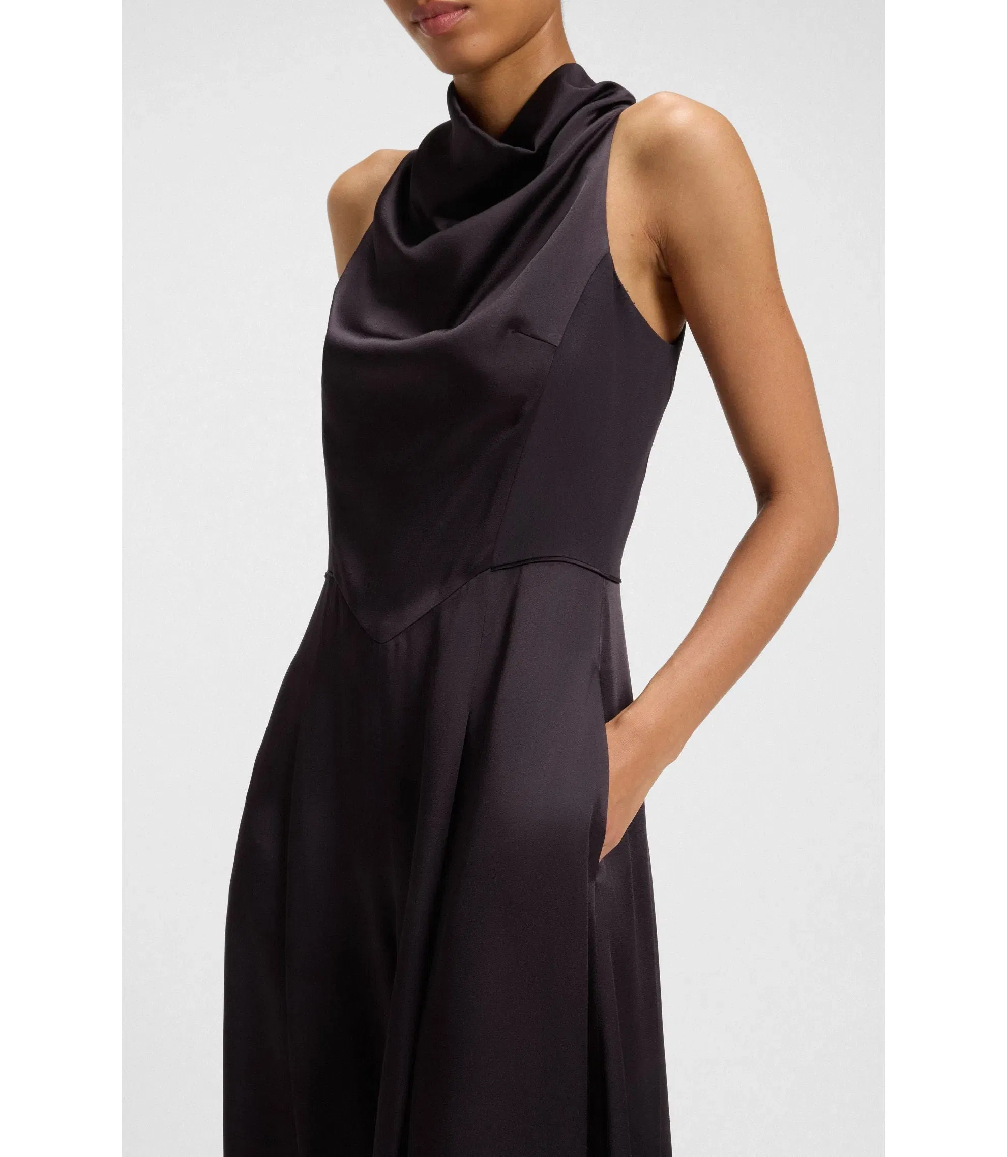 Boss Sabl Jumpsuit With Draped Neckline Light Purple Women's