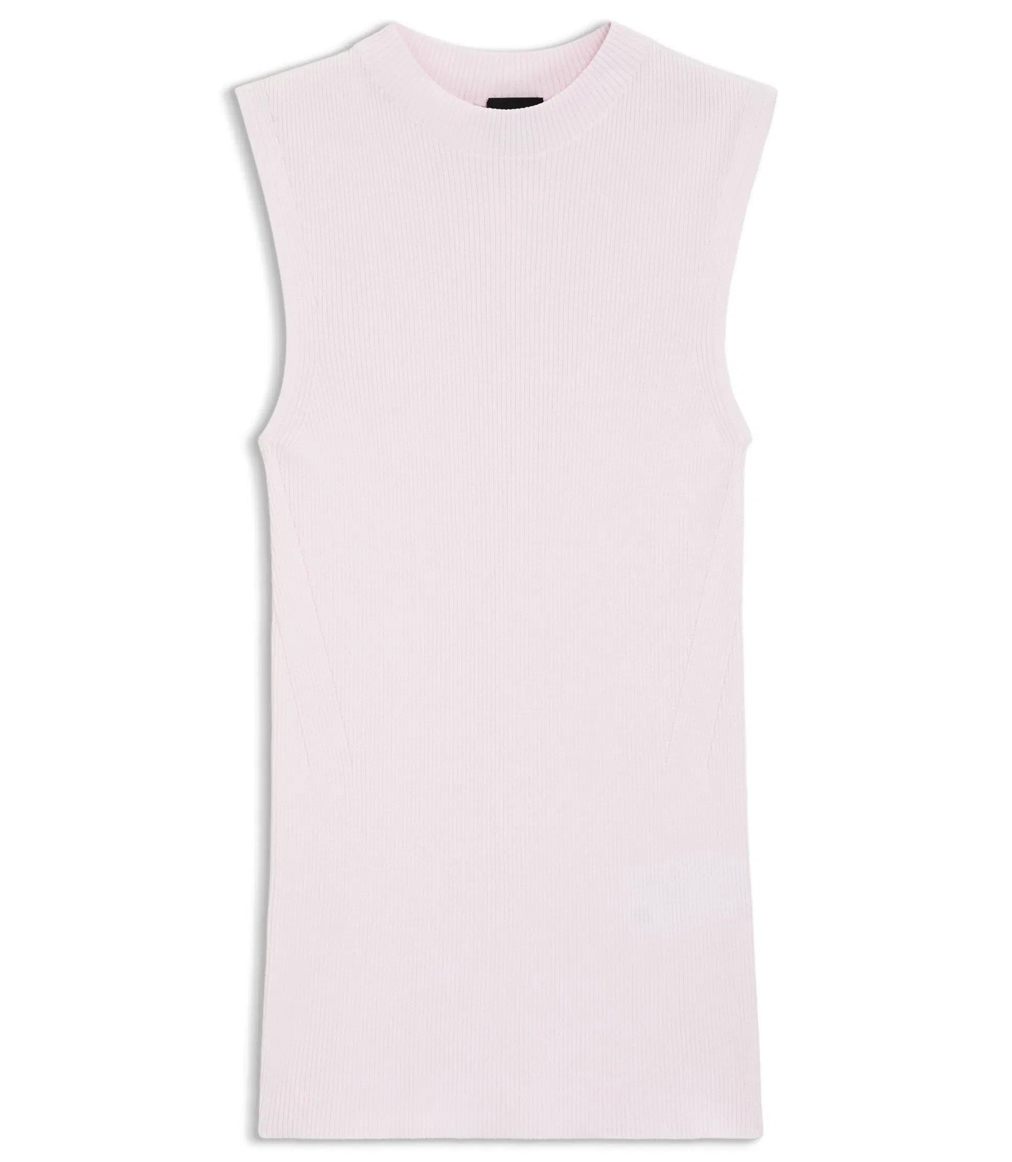 Boss Ribbed Top With Mock Neckline Light Pink Women's
