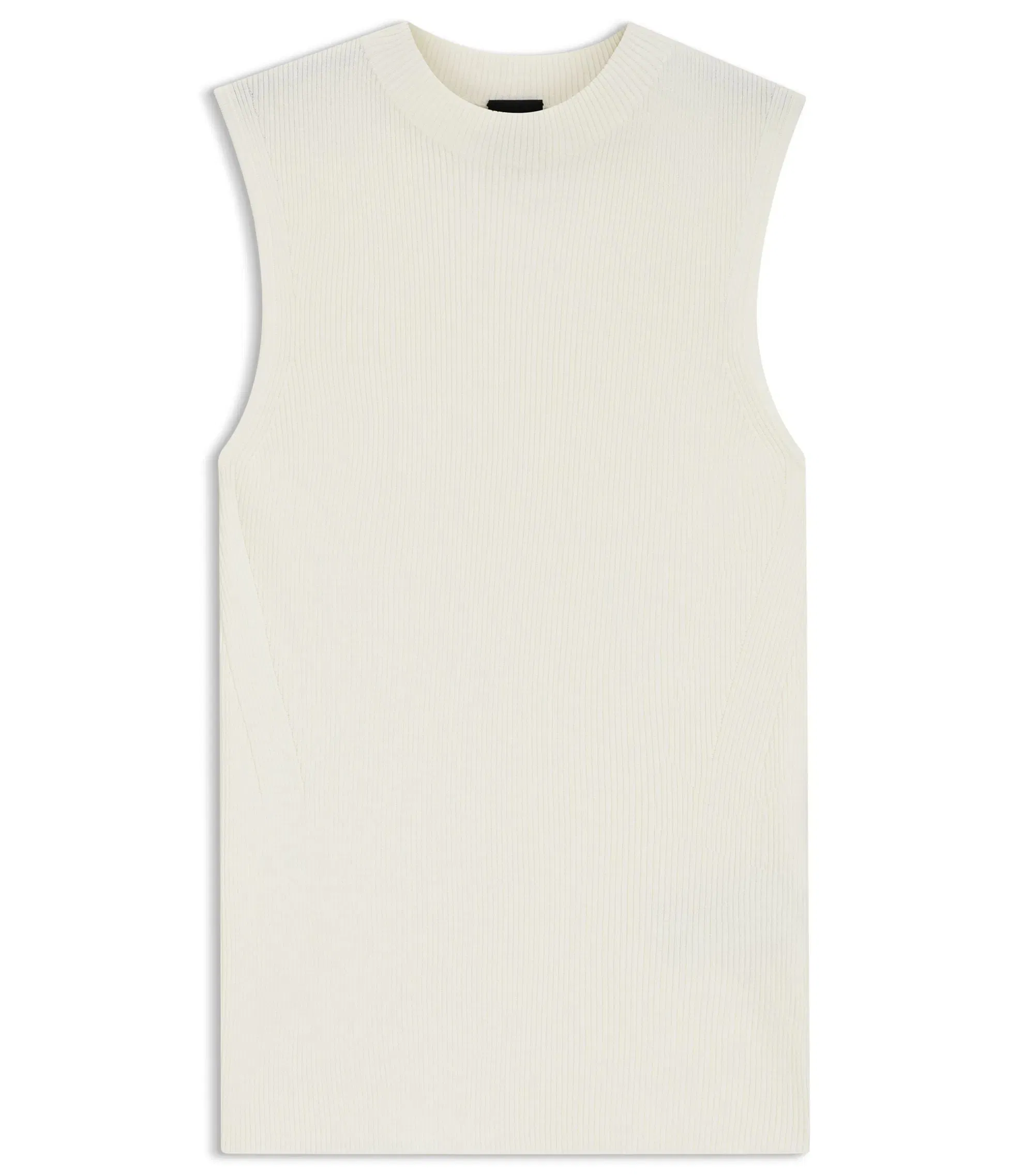Boss Ribbed Top With Mock Neckline White Women's