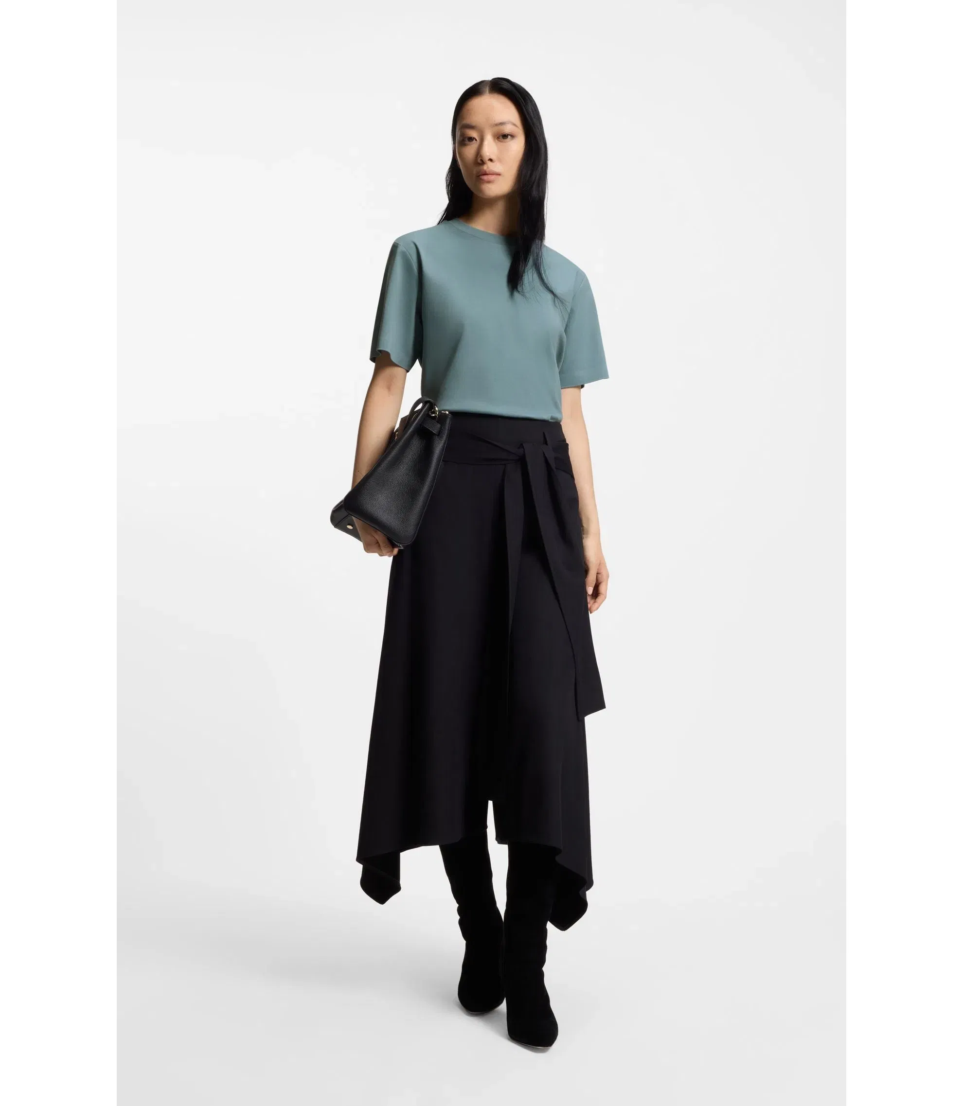 Boss Relaxed Fit T-Shirt In Mercerized Cotton Blue Women's
