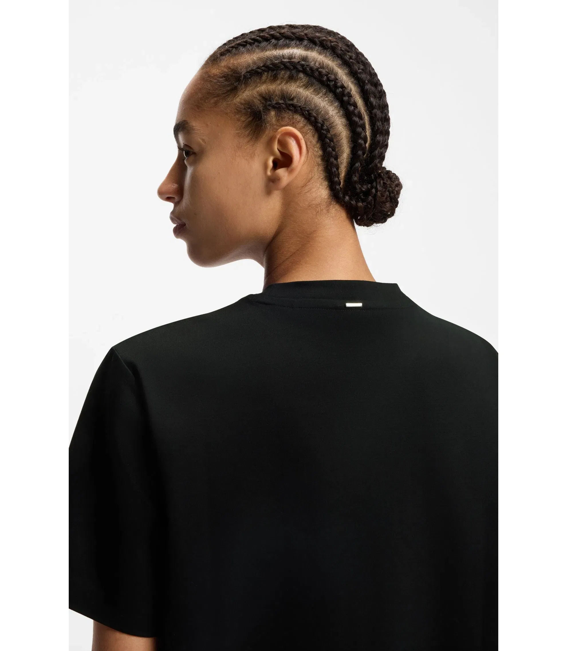 Boss Relaxed Fit T-Shirt In Mercerized Cotton Black Women's