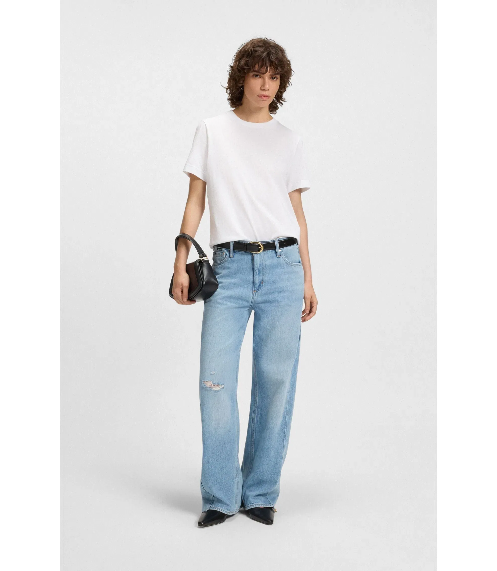 Boss Relaxed Fit T-Shirt In Cotton Jersey White Women's