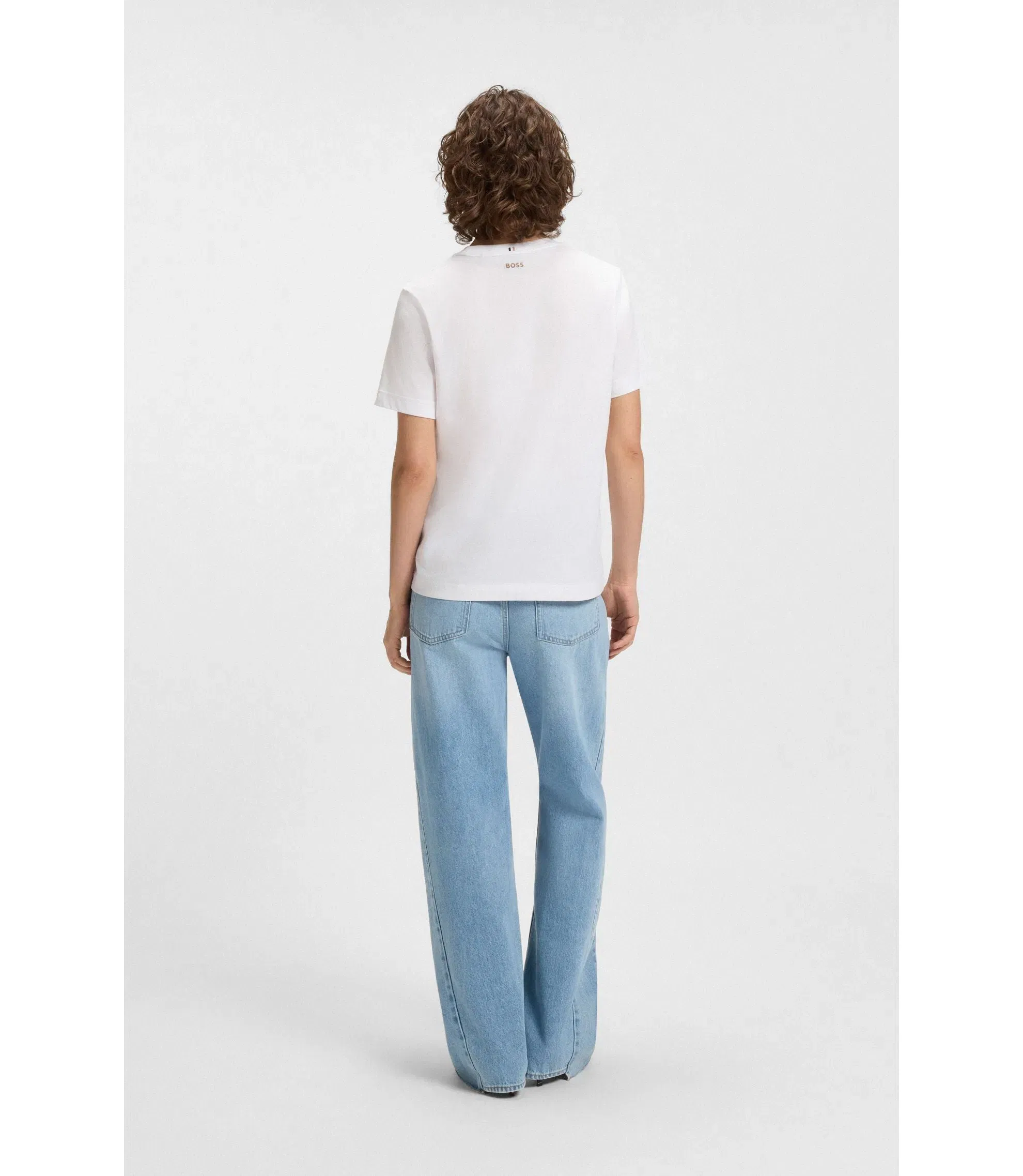 Boss Relaxed Fit T-Shirt In Cotton Jersey White Women's