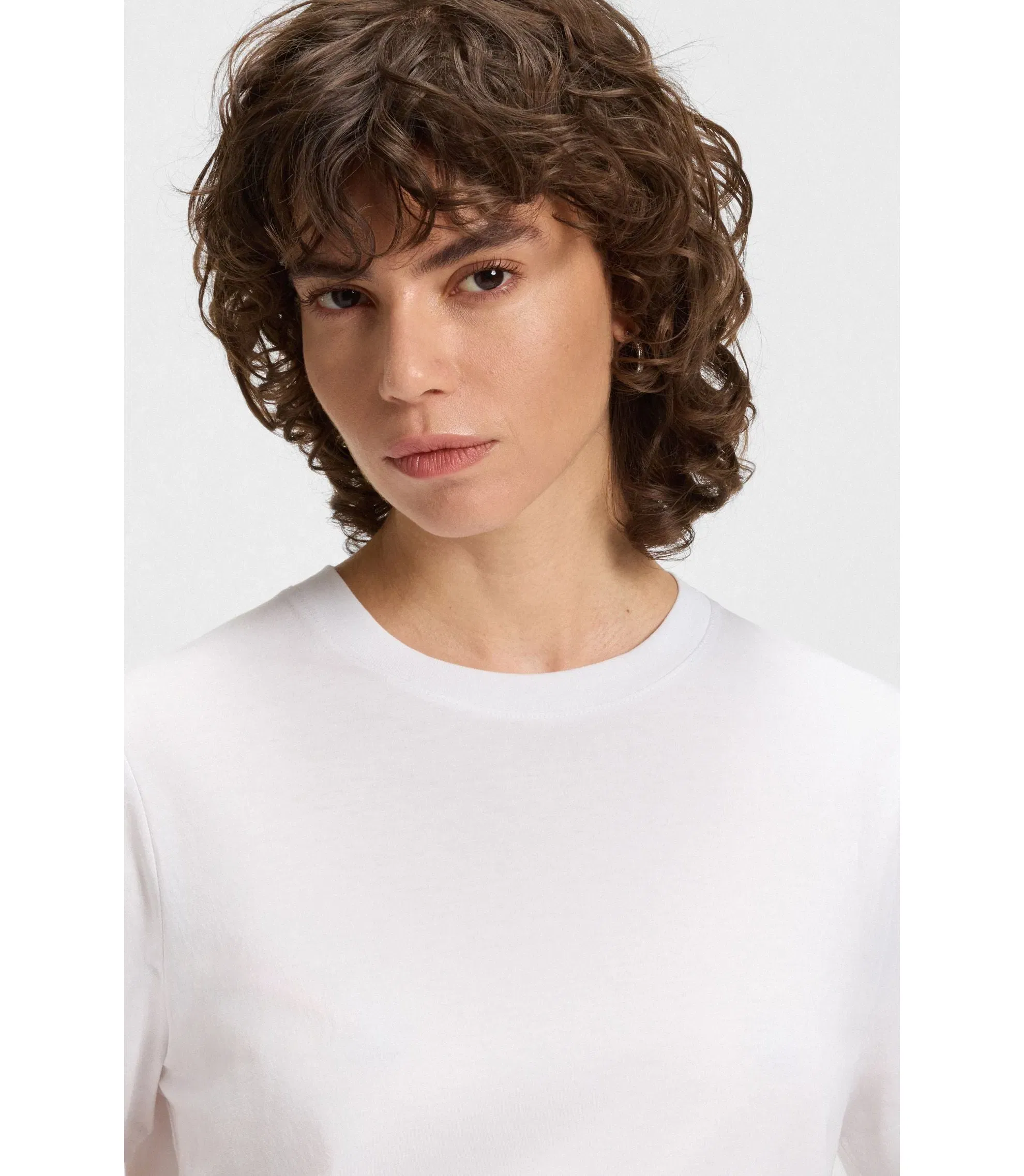 Boss Relaxed Fit T-Shirt In Cotton Jersey White Women's