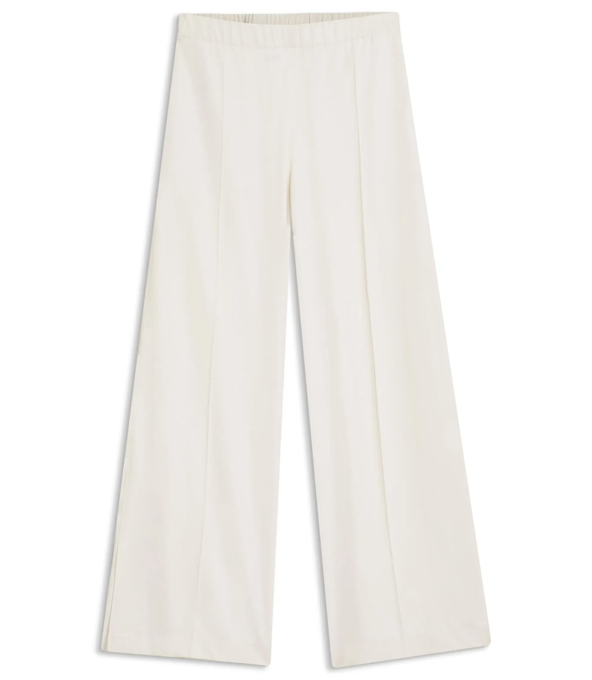 Boss Relaxed Fit Trousers With Wide Leg White Women's