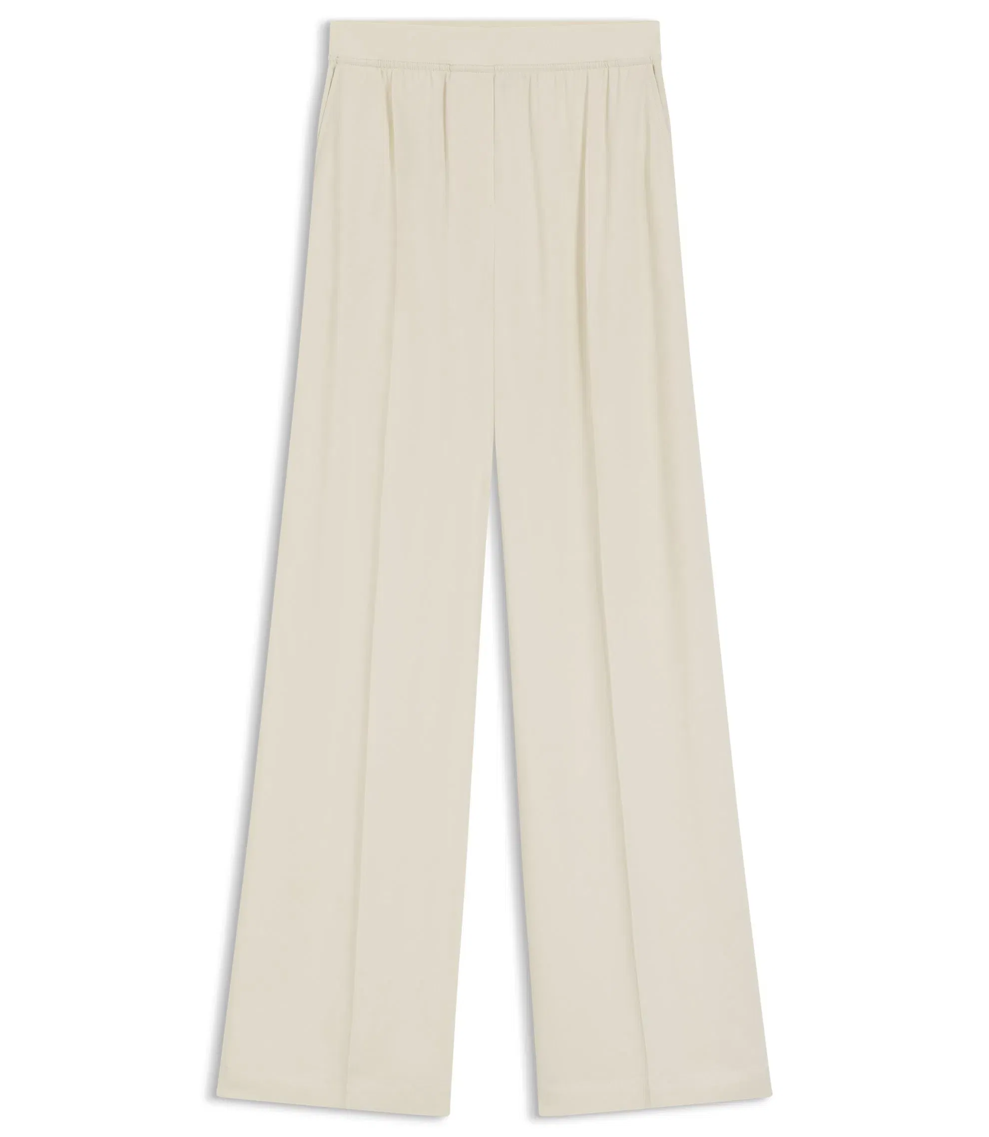 Boss Relaxed Fit Trousers In Fluid Crepe White Women's
