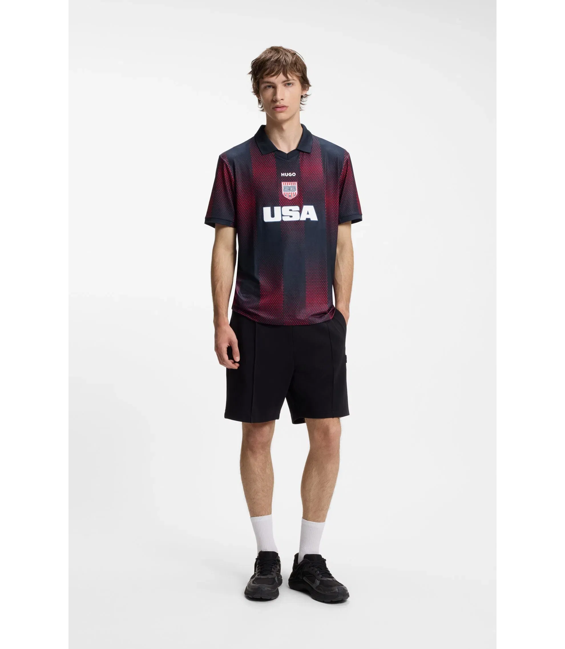 Hugo Relaxed Fit Soccer T-Shirt With Nation Detailing Usa