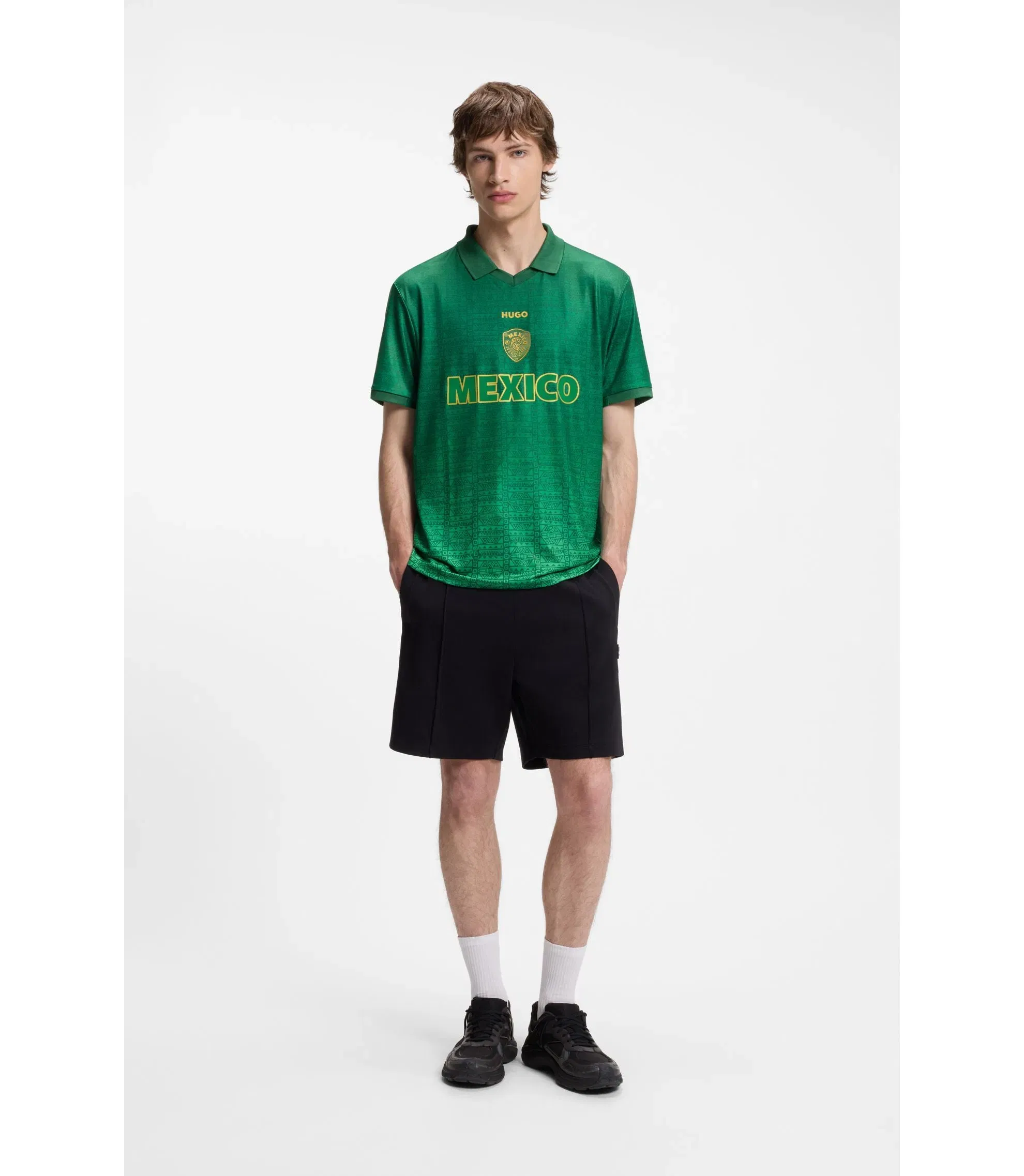 Hugo Relaxed Fit Soccer T-Shirt With Nation Detailing Mexico Green