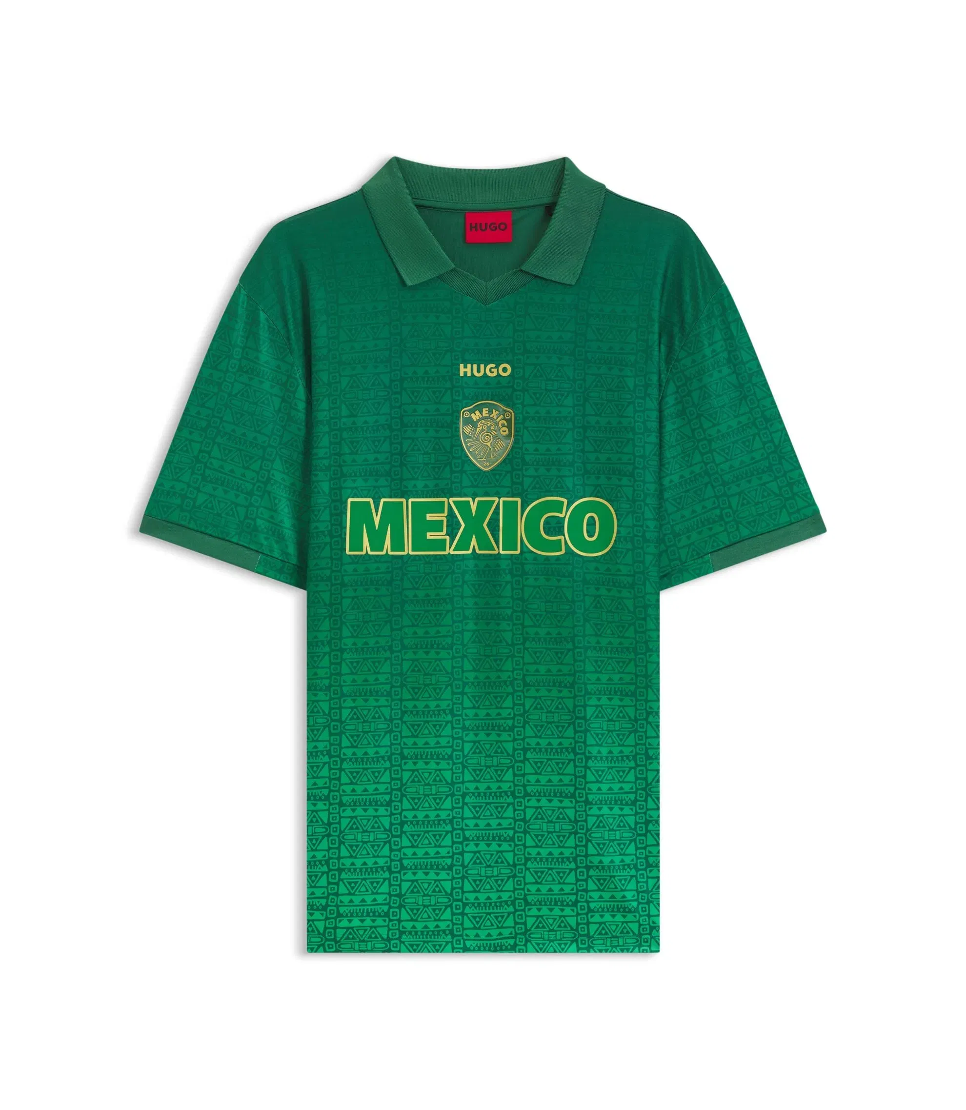 Hugo Relaxed Fit Soccer T-Shirt With Nation Detailing Mexico Green