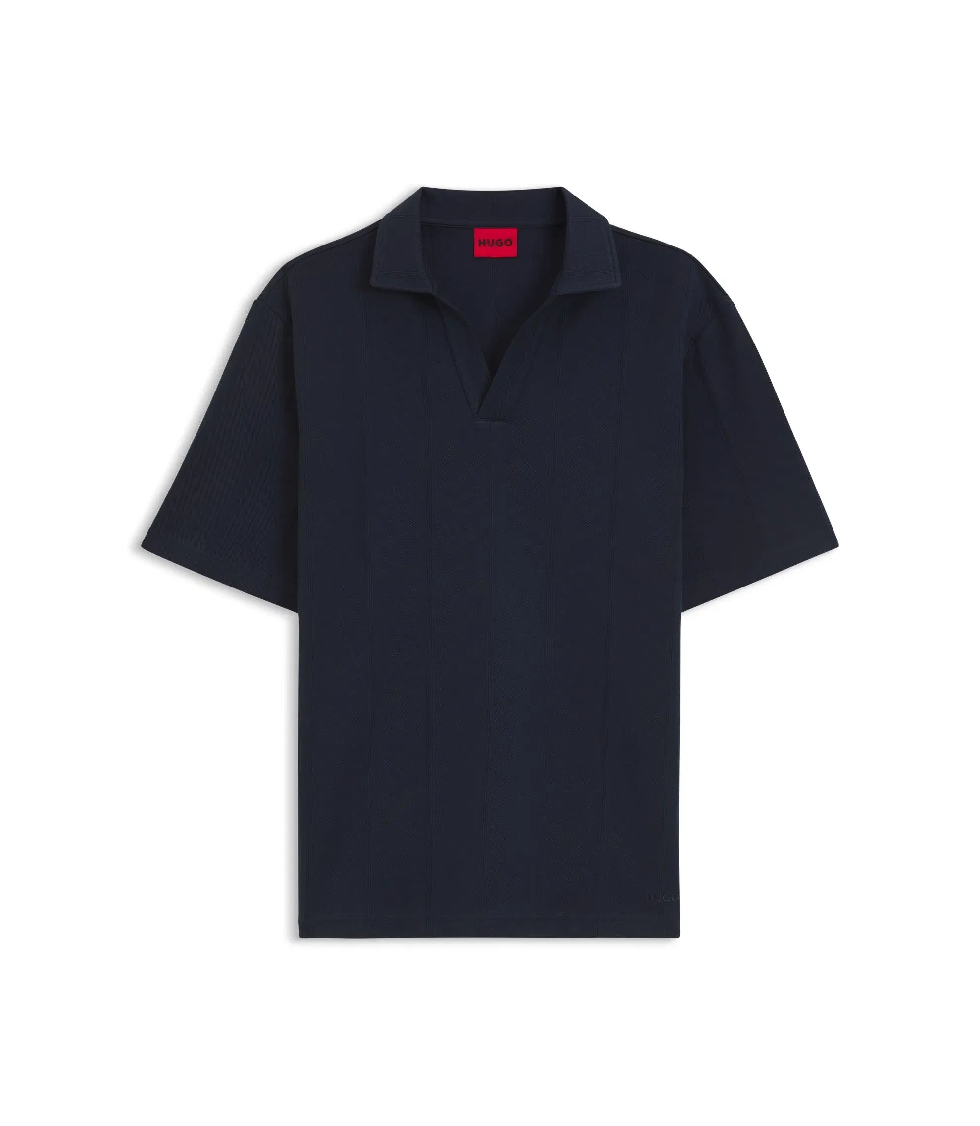 Hugo Relaxed Fit Polo In Breathable Cotton Dark Blue